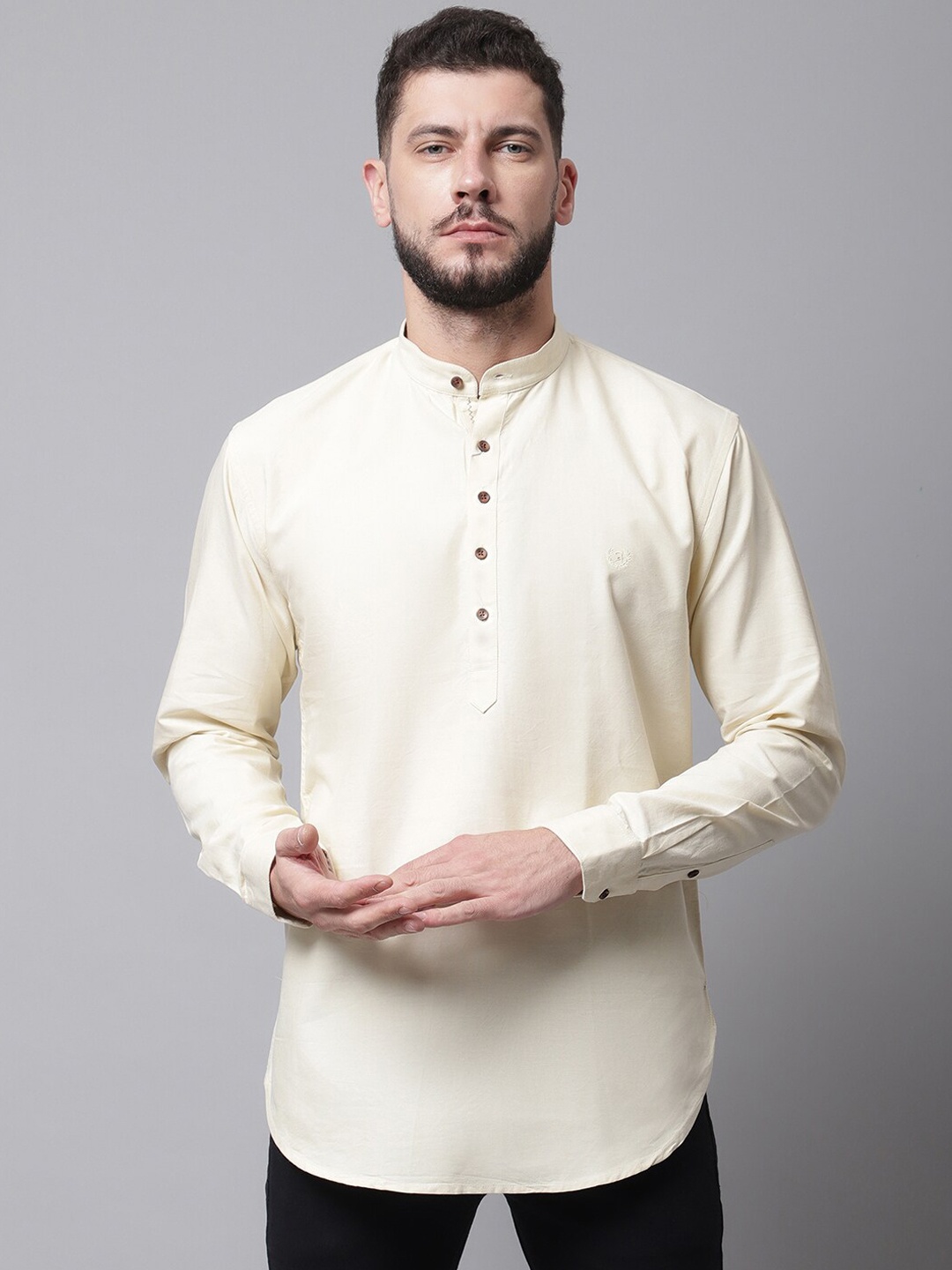 

Rodamo Men Beige Cotton Kurta