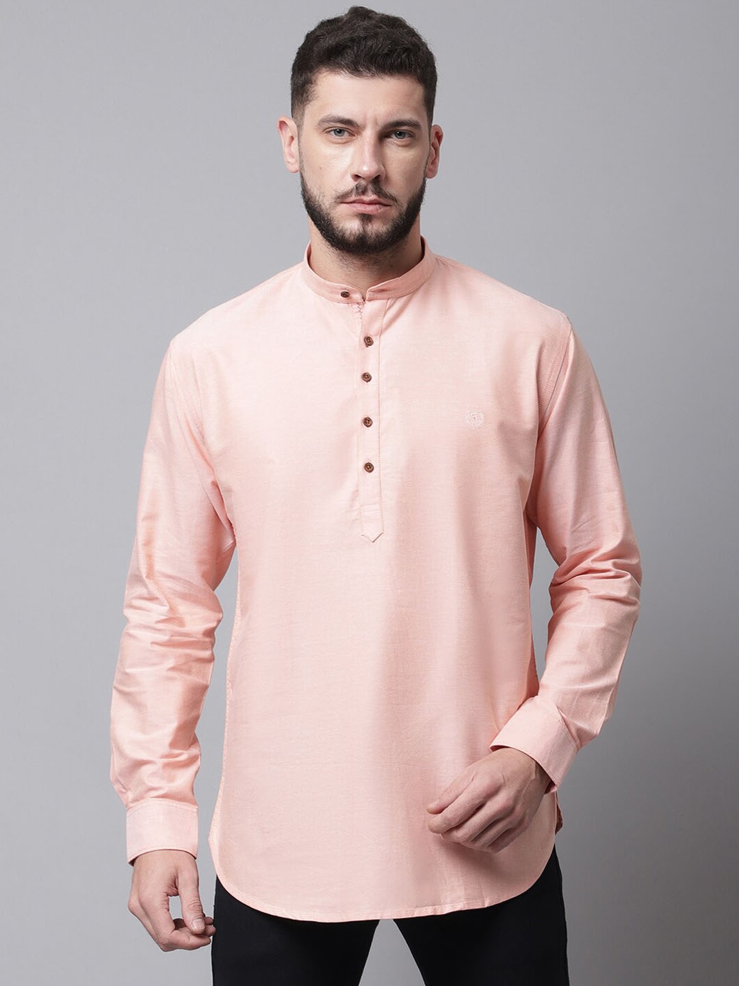 

Rodamo Men Orange Cotton Kurta