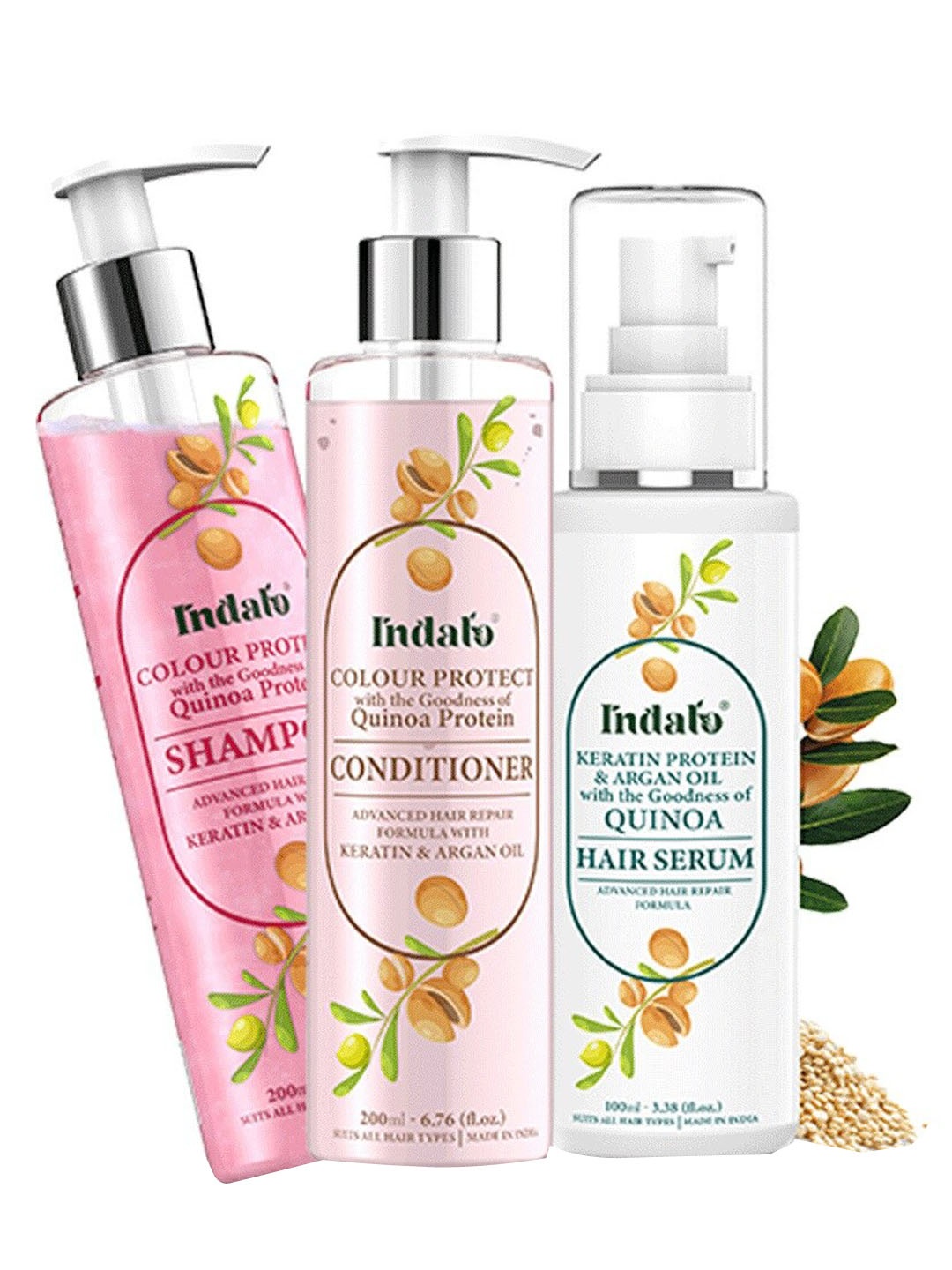 

INDALO Quinoa Protein Colour Protect Shampoo & Conditioner With Hair Repair Serum, Na