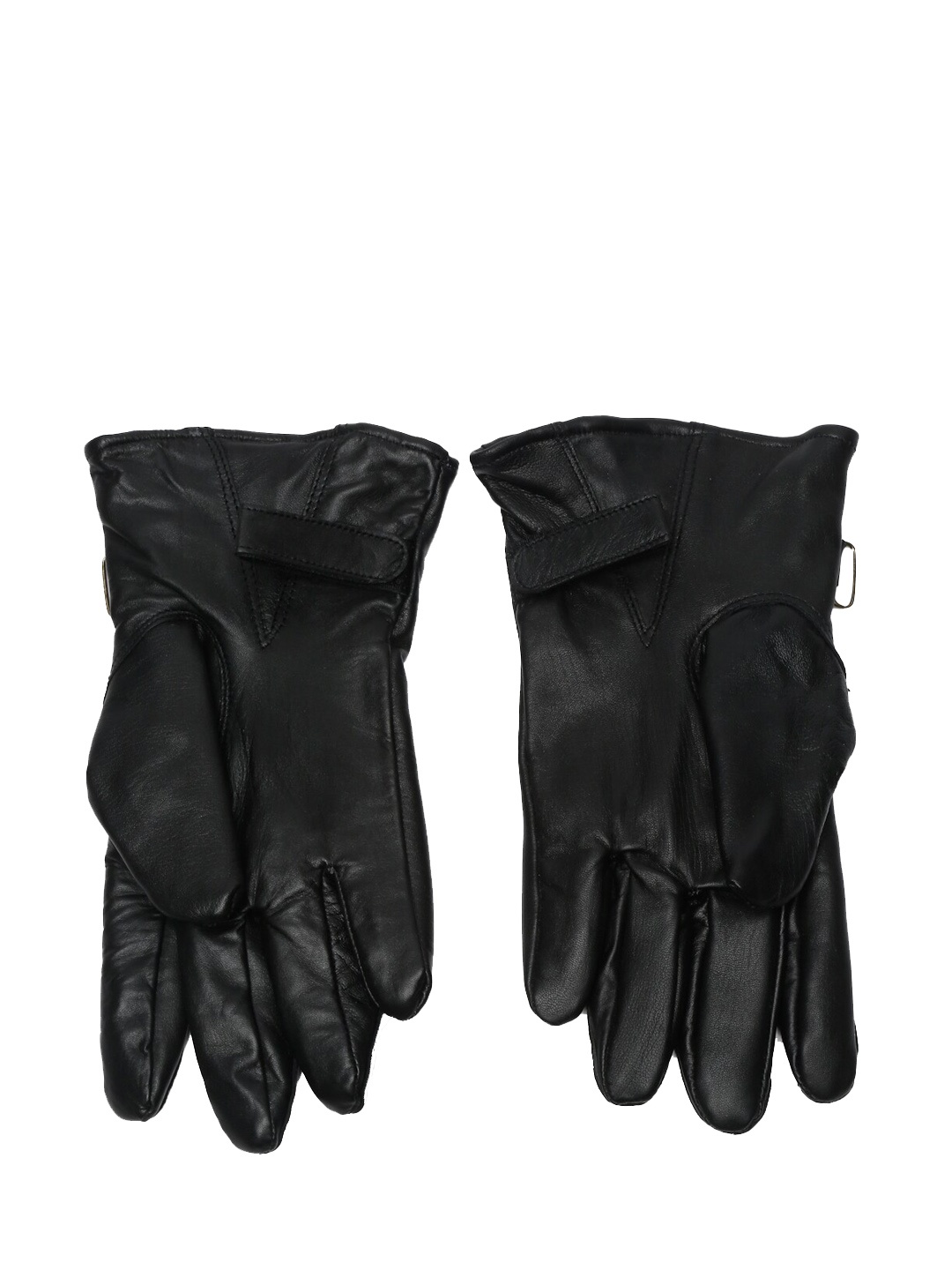 

Teakwood Leathers Men Black Solid Leather Gloves