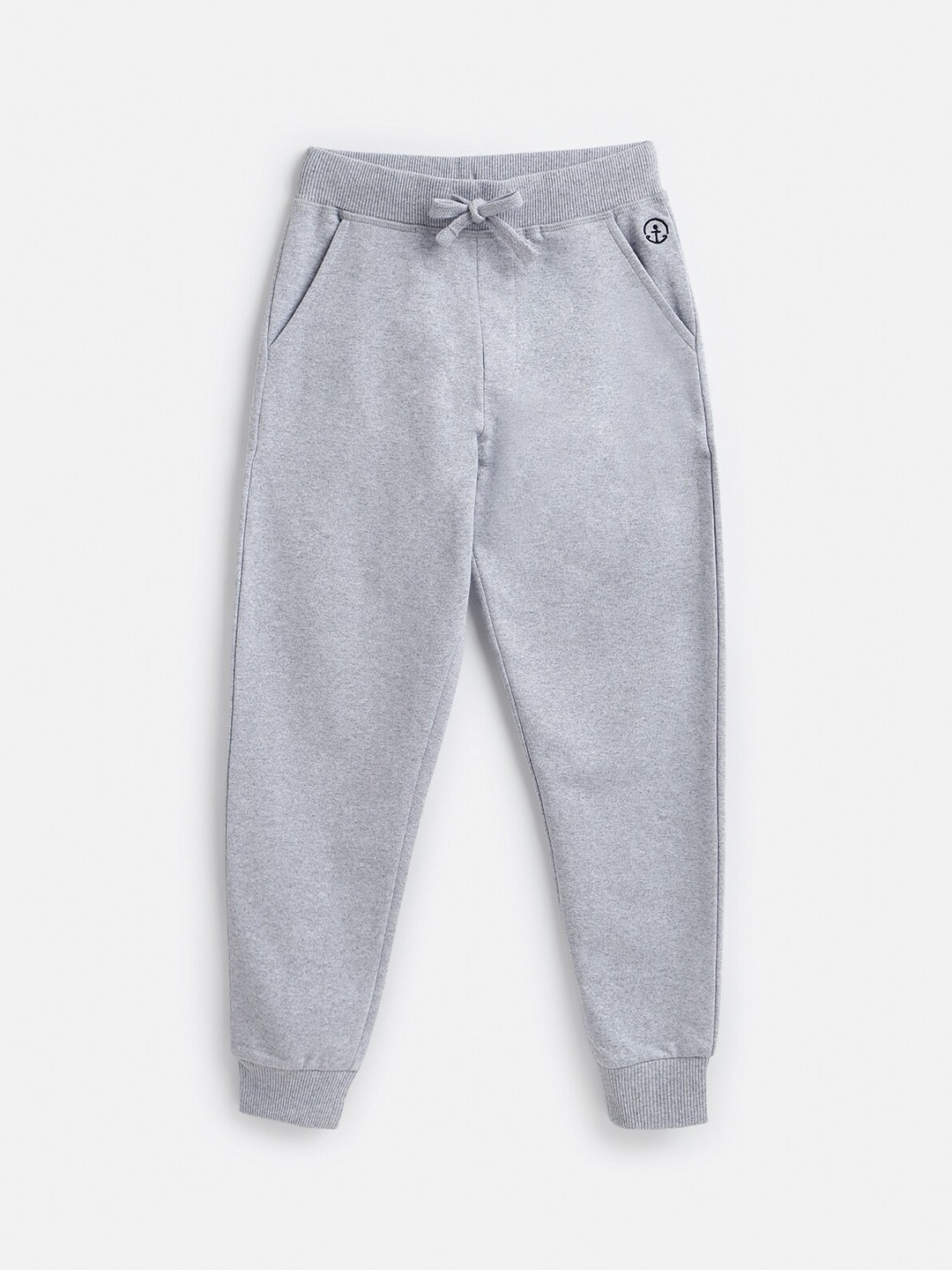 

Campana Boys Grey Melange Solid Cotton Joggers