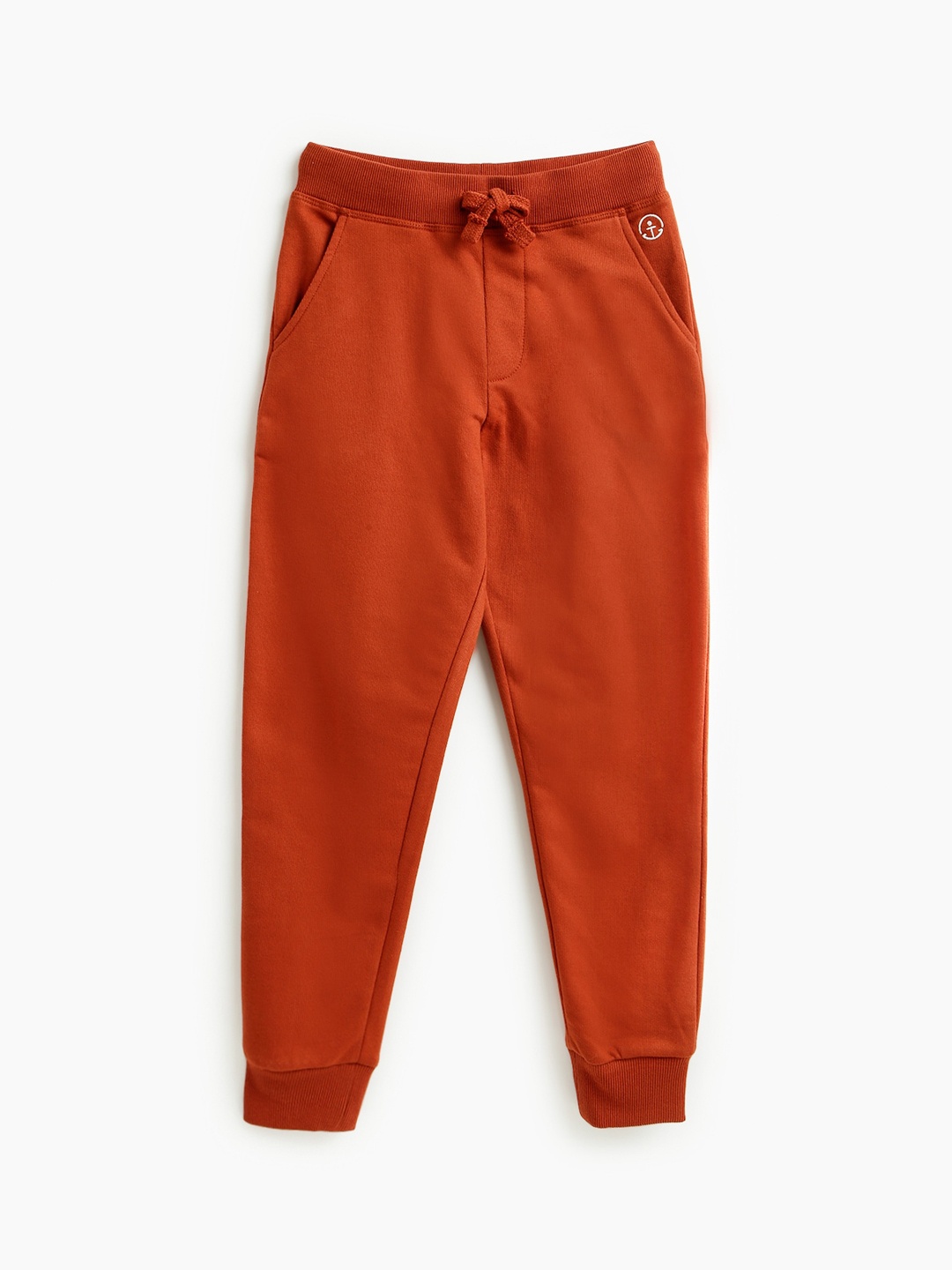 

Campana Boys Rust Orange Solid Cotton Joggers