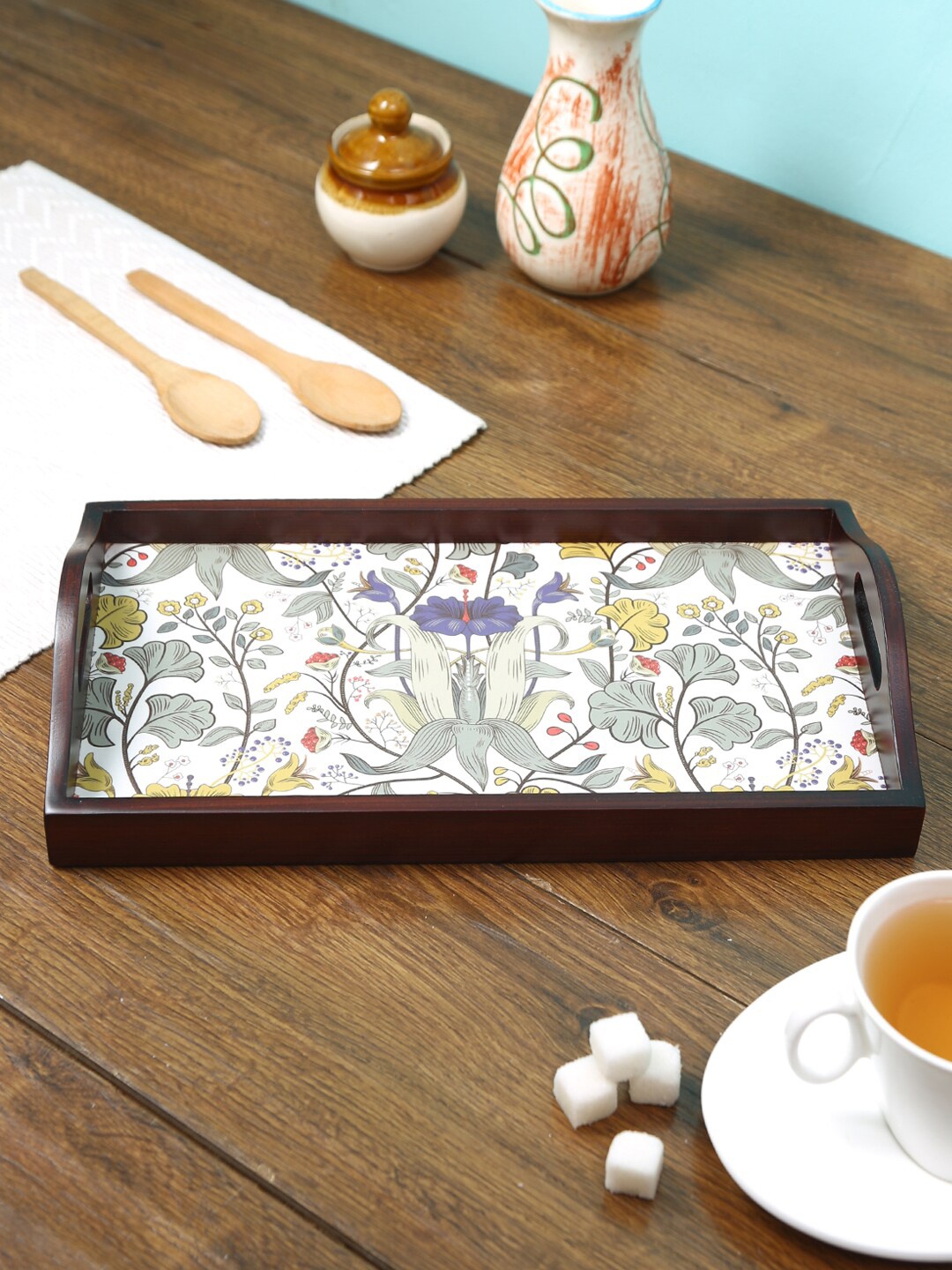 

Reinvention Factory Brown Printed Wood Tray