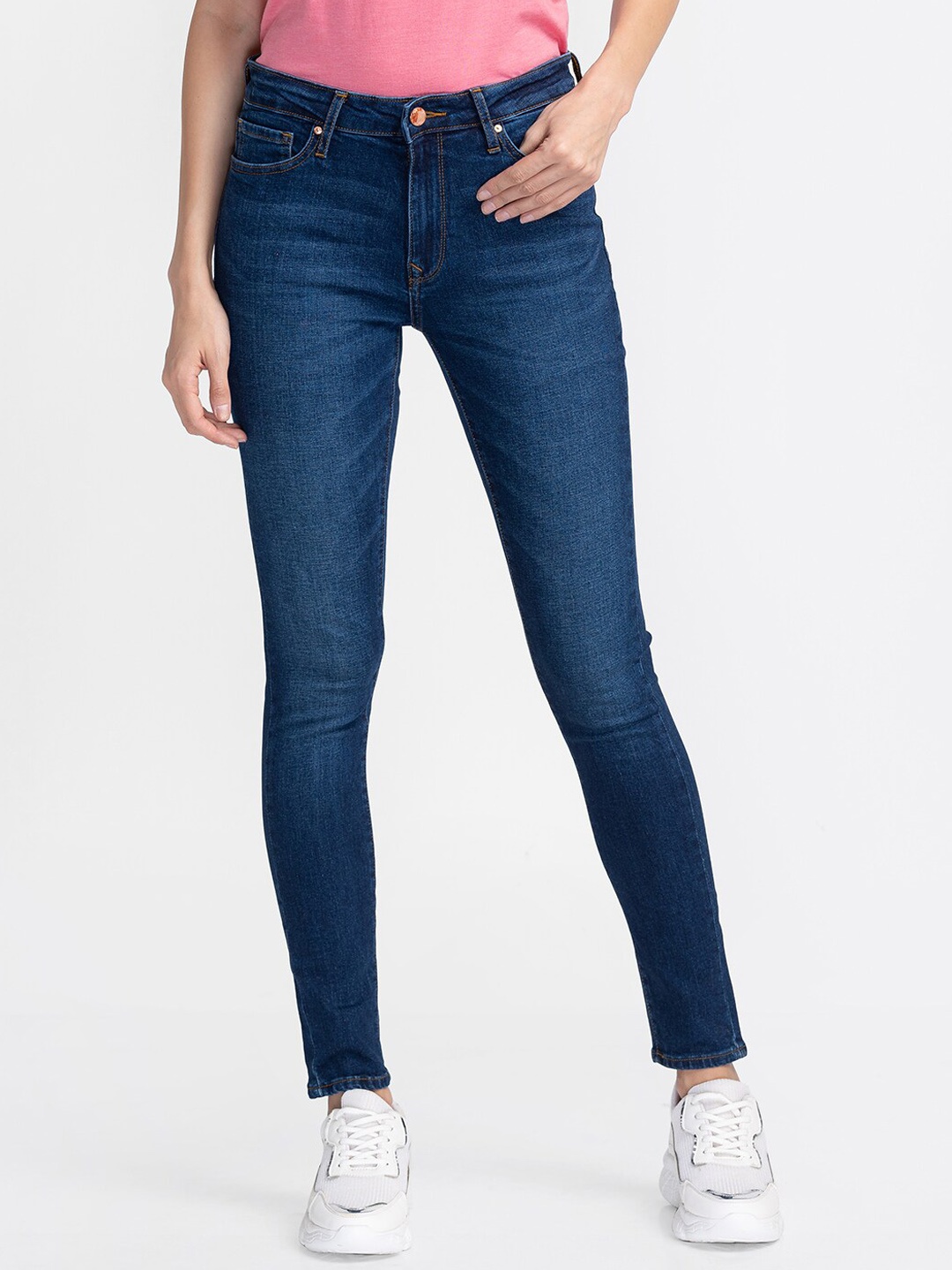 

SPYKAR Women Blue Skinny Fit Light Fade Jeans