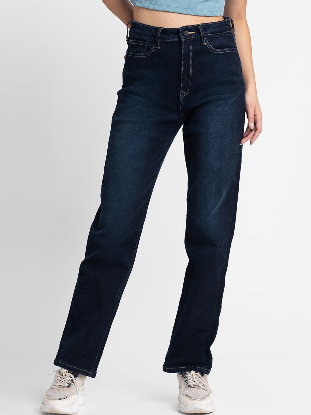 

SPYKAR Women Blue Straight Fit Light Fade Jeans