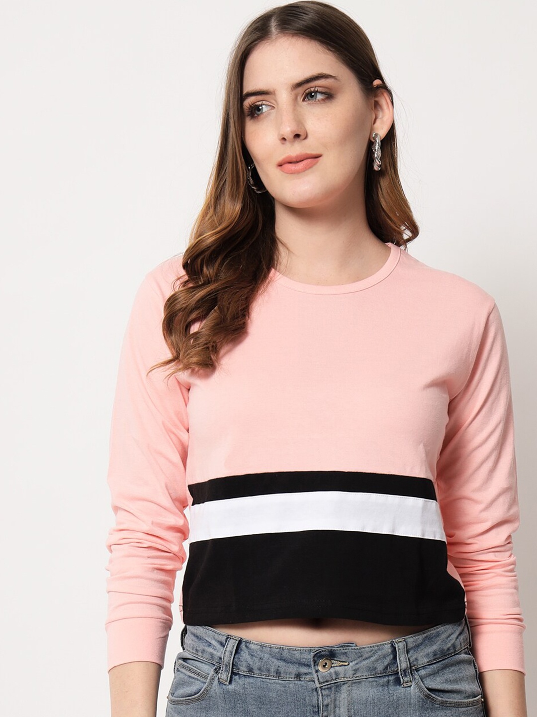 

Viral trend Women Multicoloured Striped T-shirt, Multi