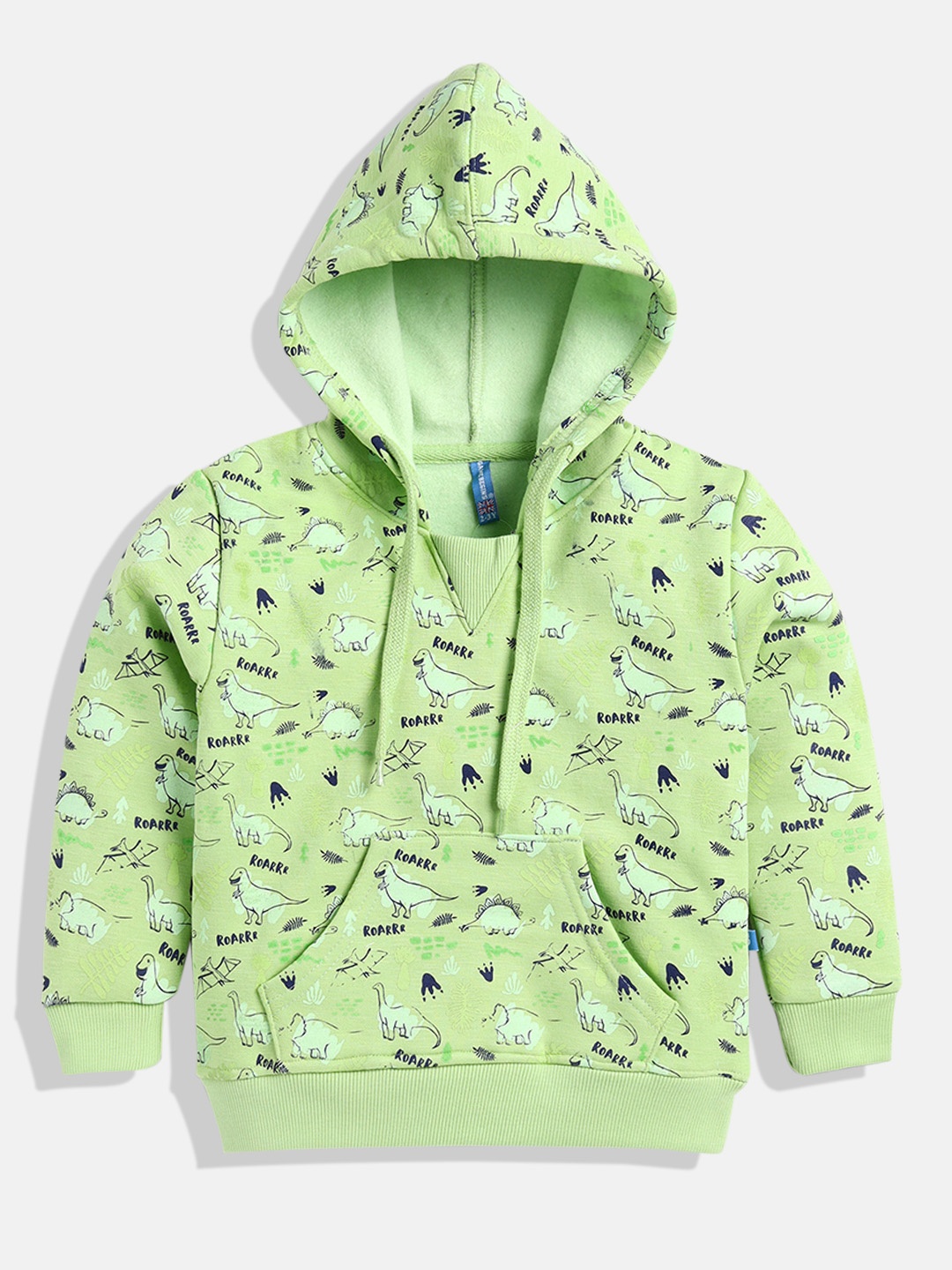 

GAME BEGINS Boys Printed Hooded Premium Cotton Sweatshirt, Lime green
