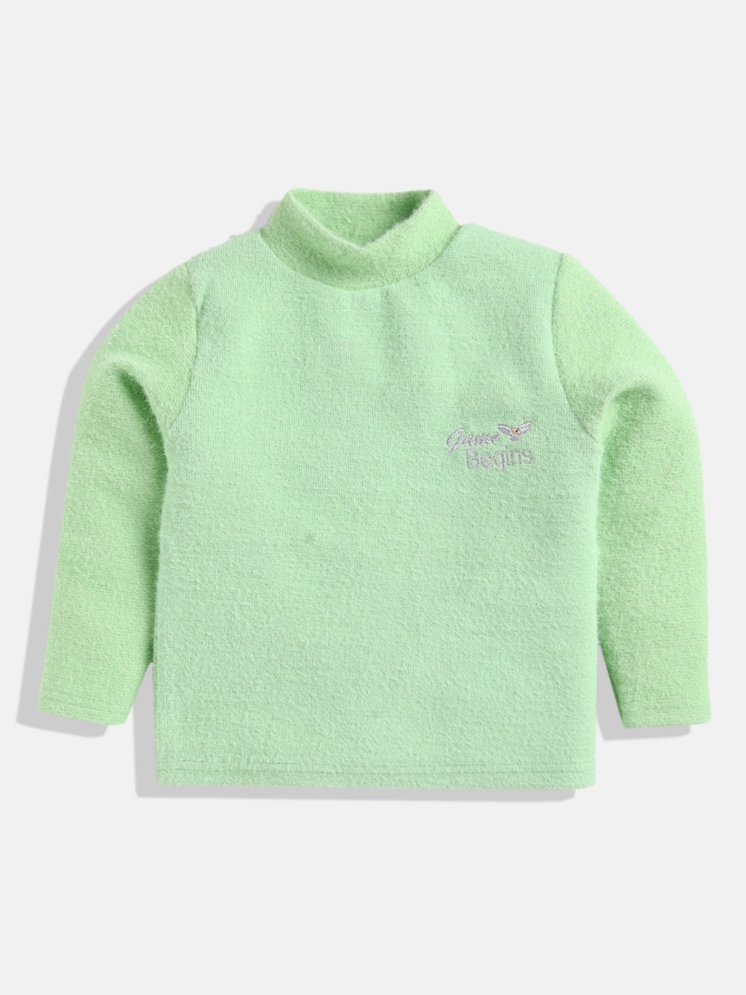 

GAME BEGINS Girls Brand Logo Detail Premium Cotton Sweatshirt, Green