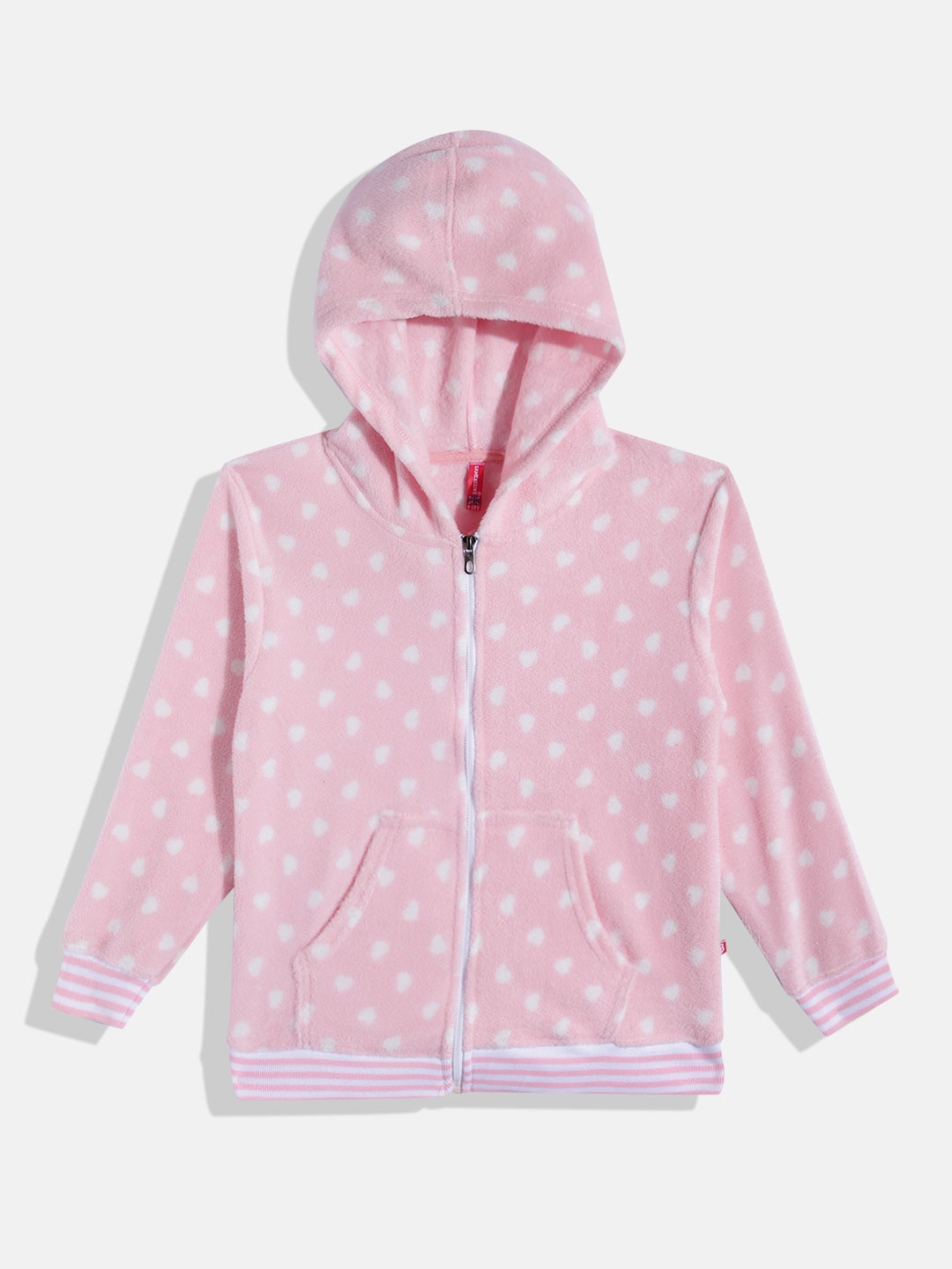 

GAME BEGINS Girls Premium Cotton Conversational Printed Hooded Sweatshirt, Pink