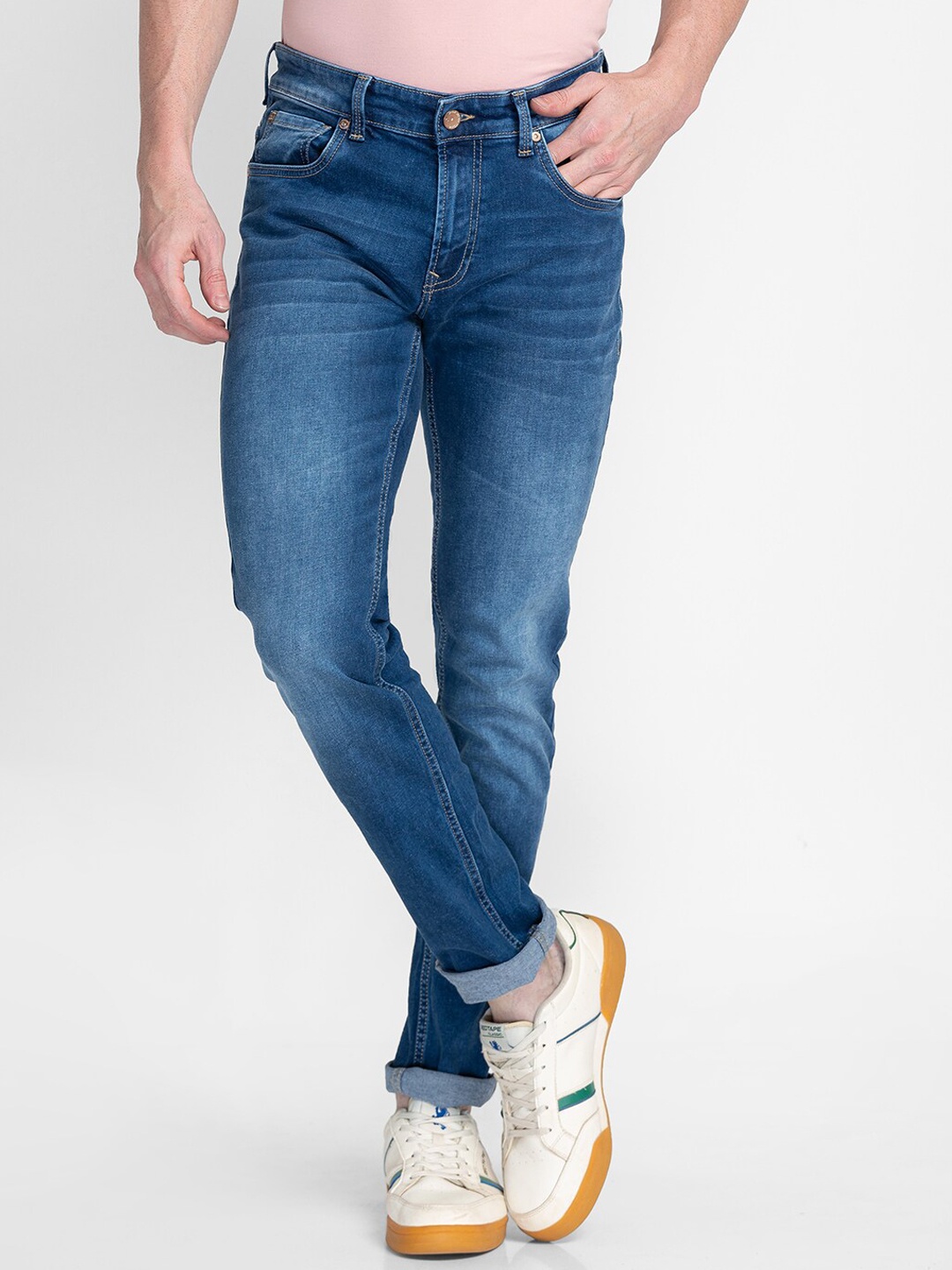 

SPYKAR Men Regular Fit Heavy Fade Cotton Jeans, Blue
