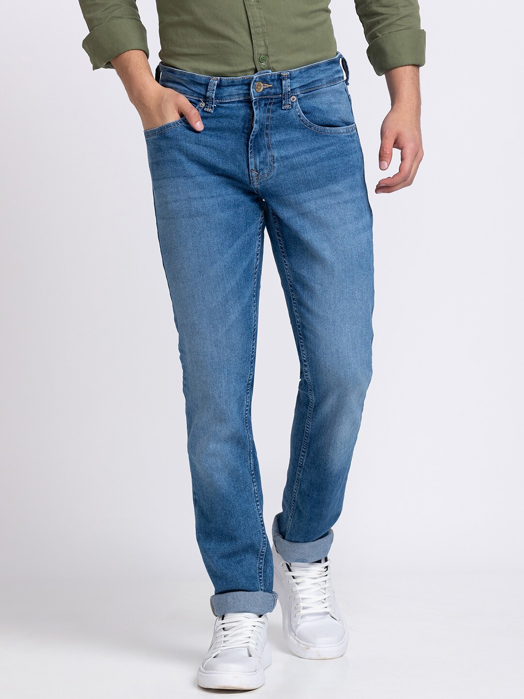 

SPYKAR Men Regular Fit Heavy Fade Cotton Jeans, Blue