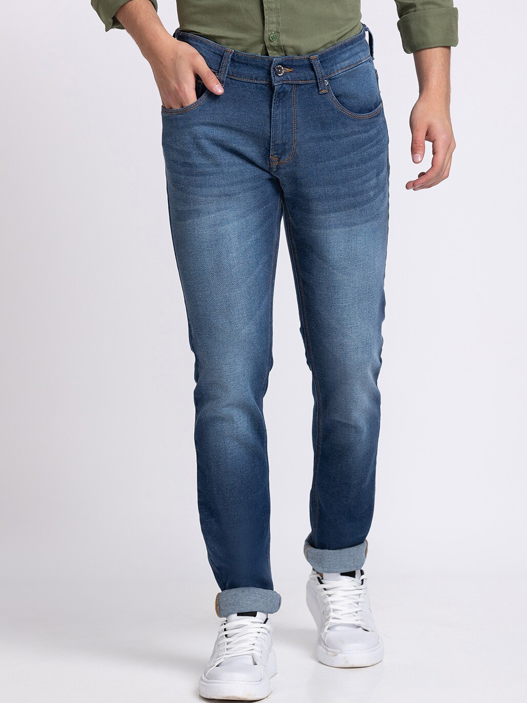 

SPYKAR Men Regular Fit Heavy Fade Cotton Jeans, Blue