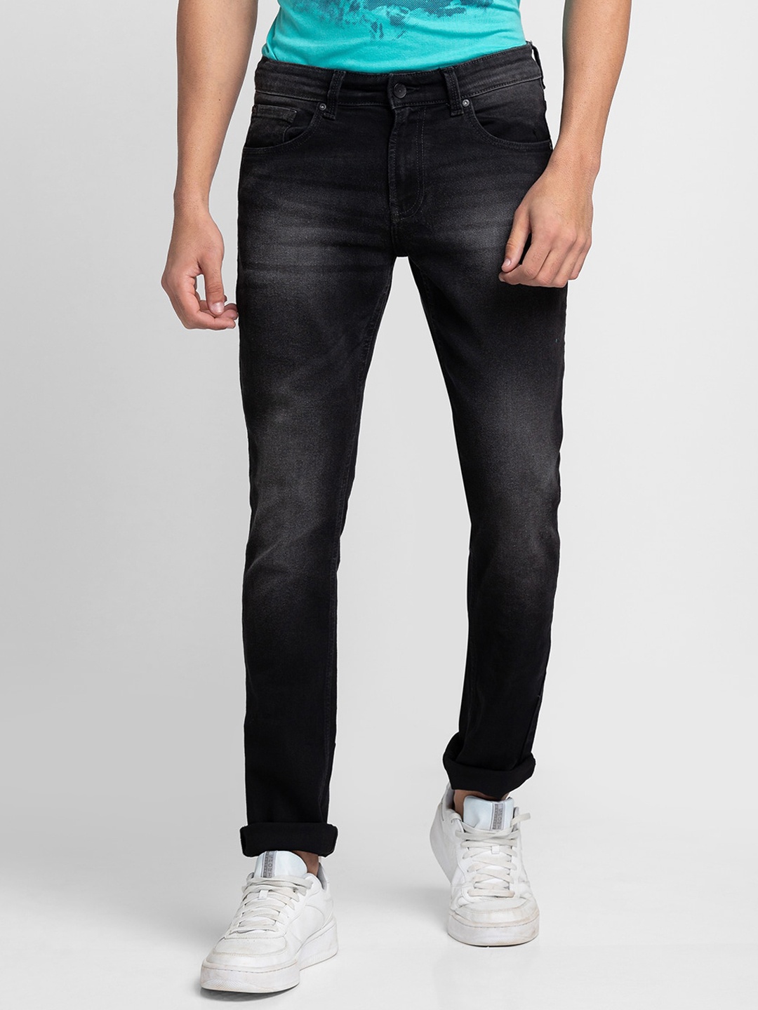 

SPYKAR Men Light Fade Jeans, Black