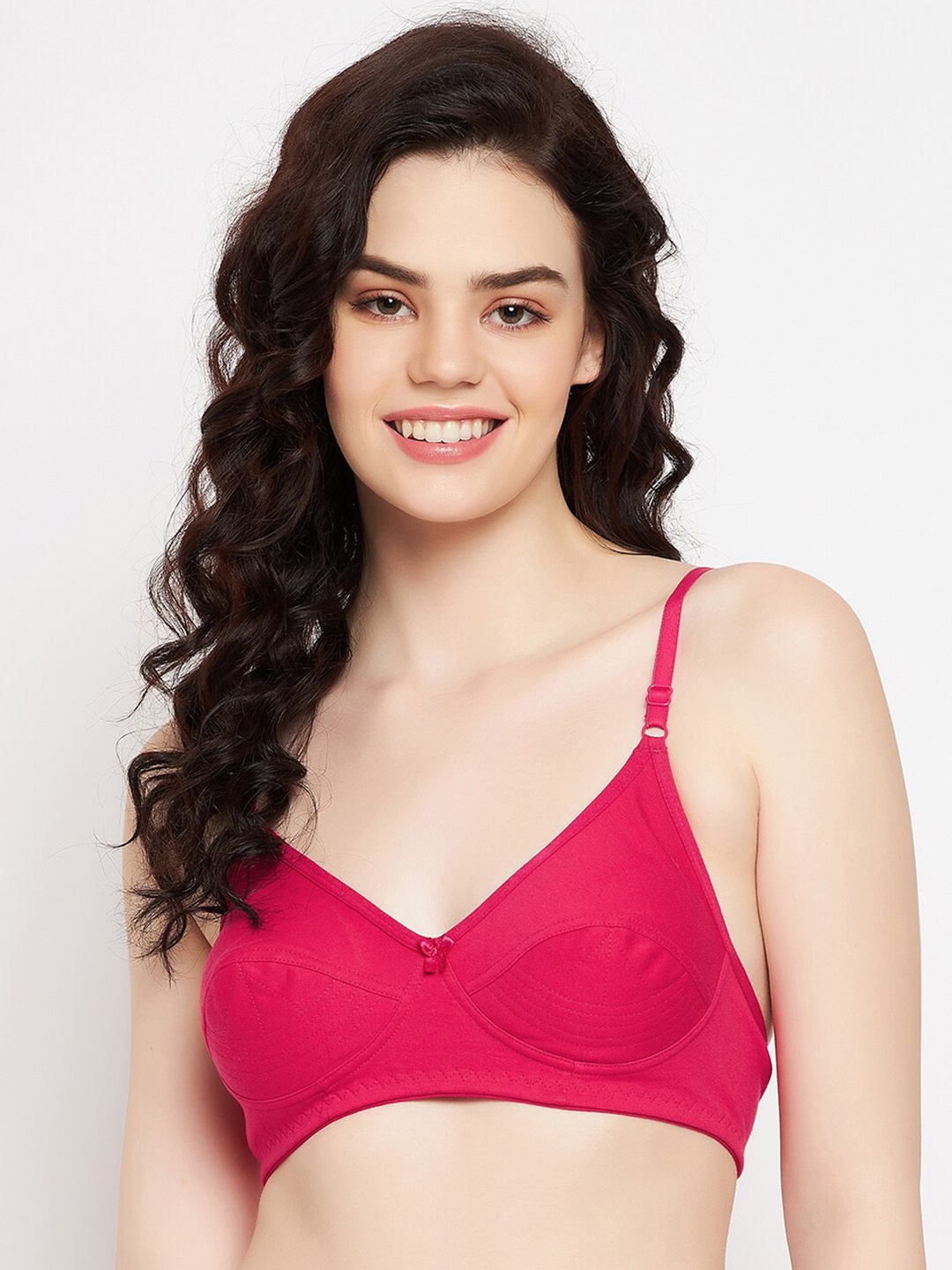 

Clovia Women Solid Non-Padded Non-Wired Full Cup Cotton Rich Everyday Bra BR1100A1442B, Pink