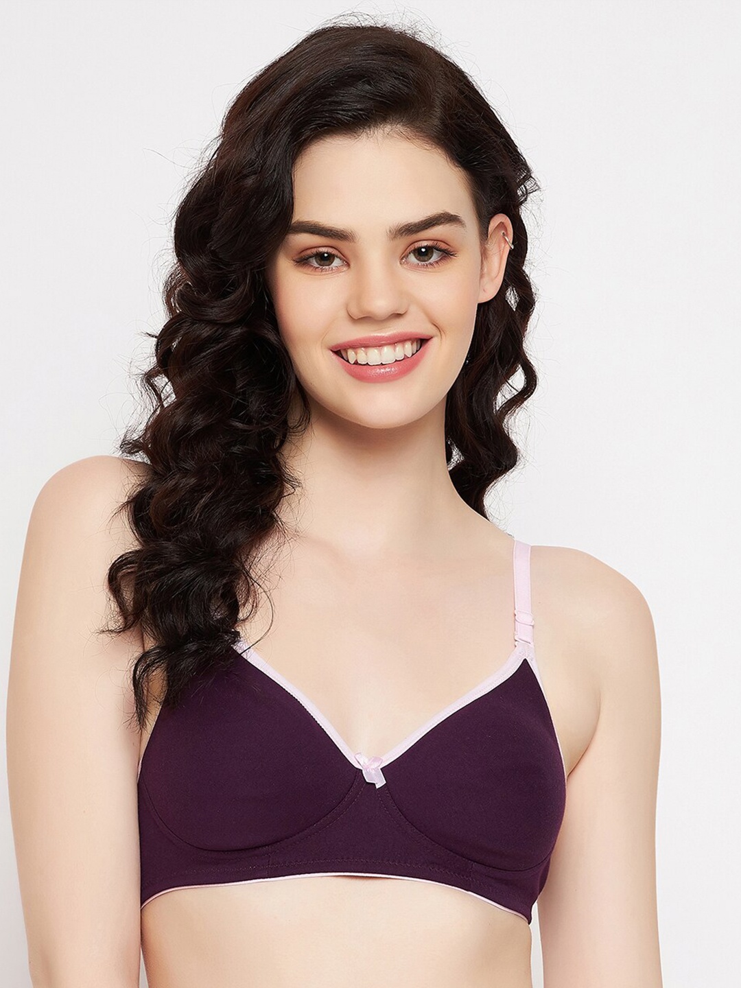 

Clovia Women Purple & Pink Lightly Padded T-shirt Bra