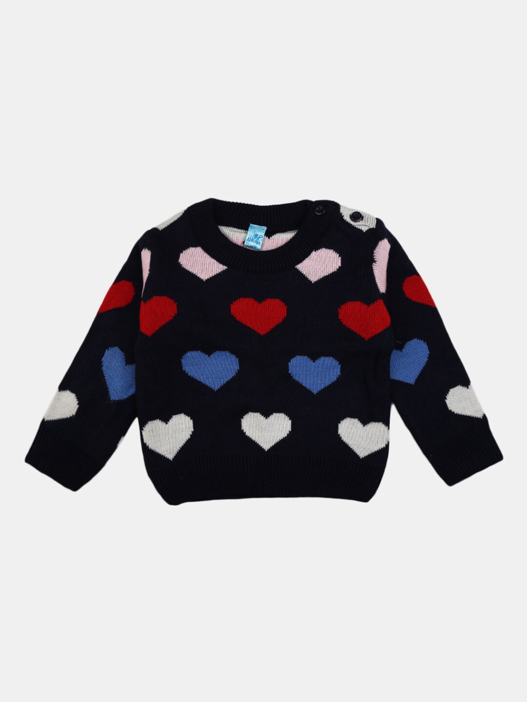 

V-Mart Kids Navy Blue Conversational Printed Round Neck Acrylic Sweatshirt