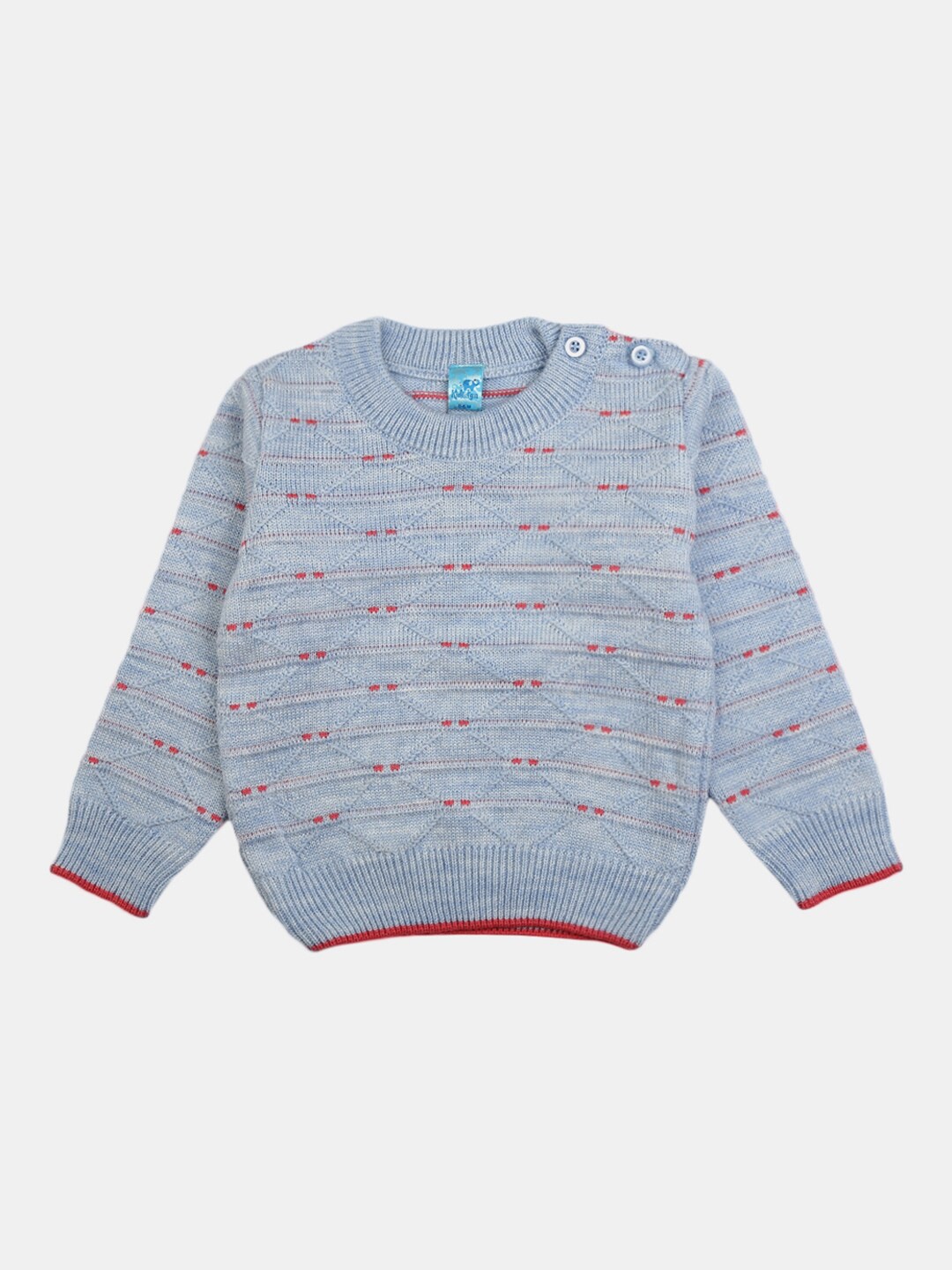 

V-Mart Kids Light Blue & Red Geometric Printed Acrylic Round Neck Sweatshirt