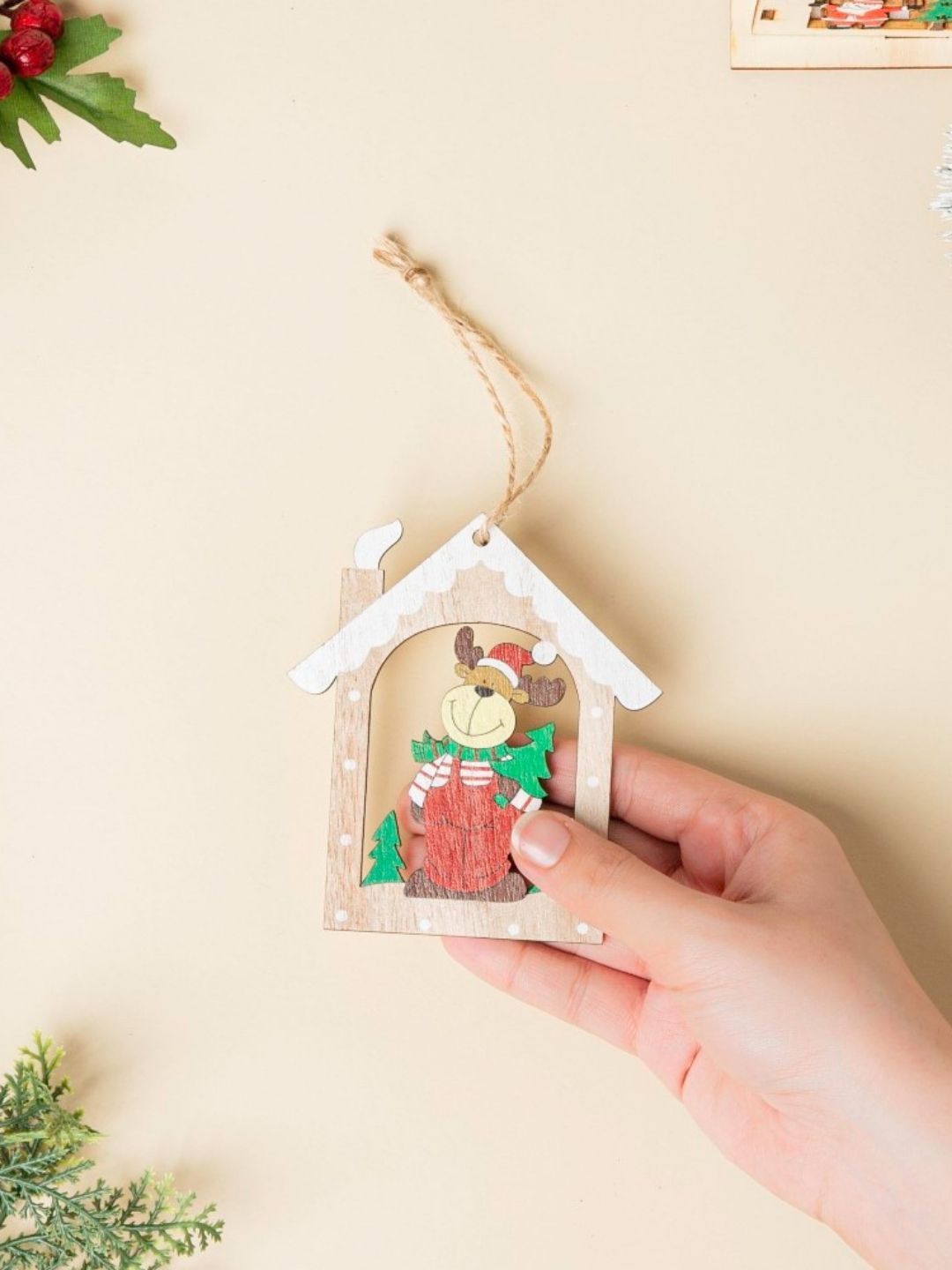 

Nestasia Red Reindeer Christmas Tree Ornament Decor