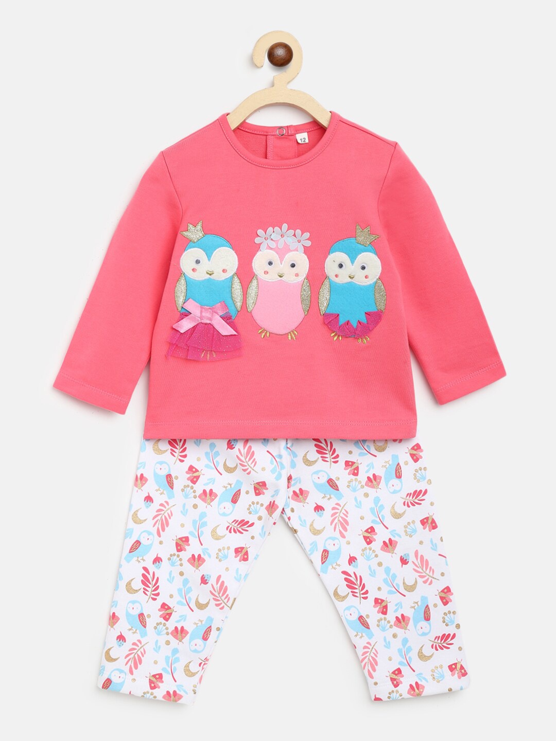 

Nauti Nati Girls Pink & White T-shirt with Trousers