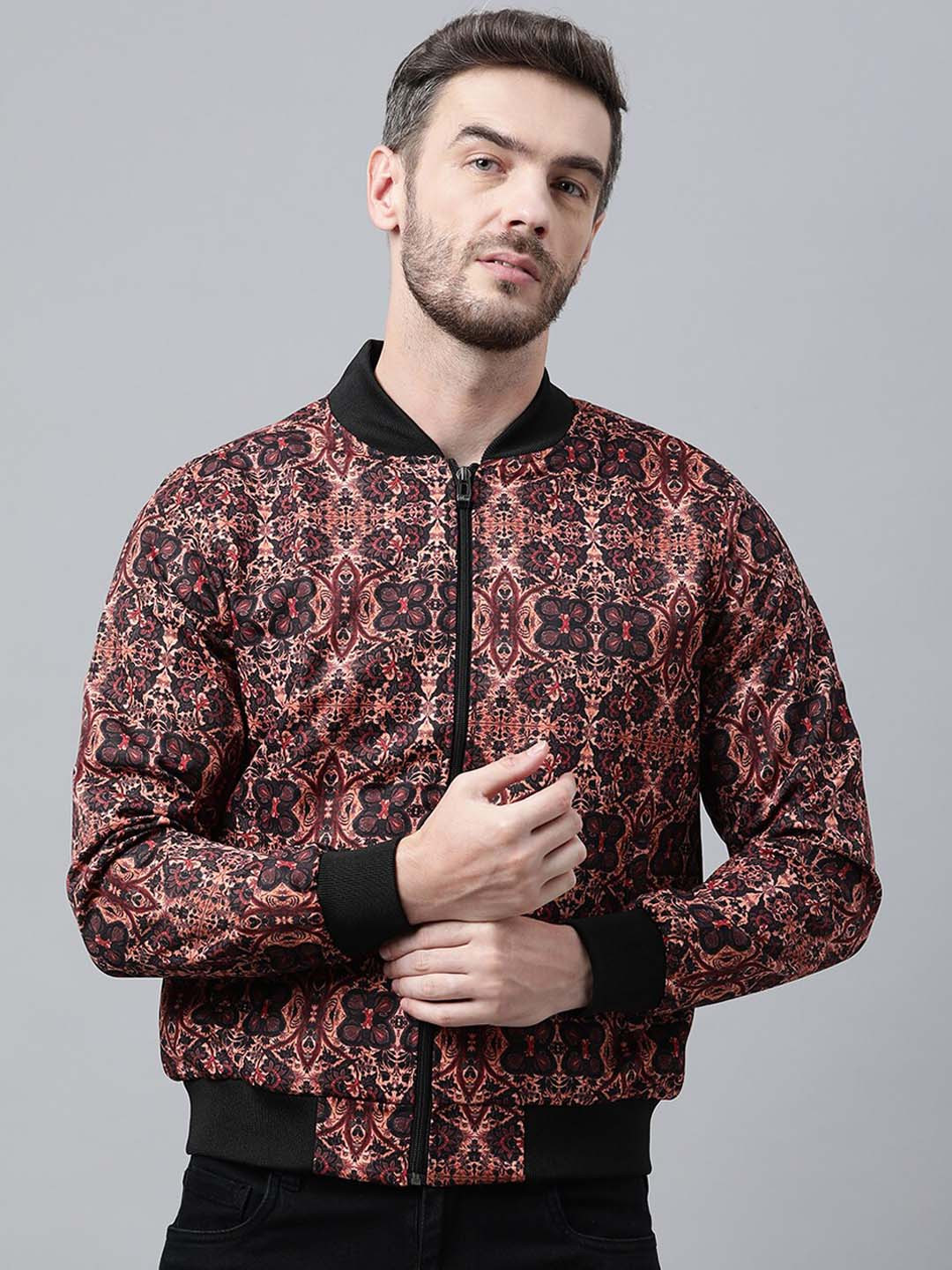 

Hangup Men Pink & Black Printed Pullover Sweater
