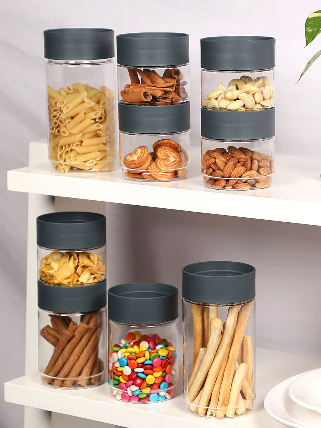 

Cello Modustack Set of 9 Grey Plastic Storage Containers