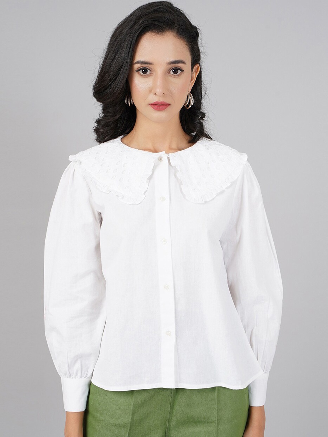 

DIVA WALK EXCLUSIVE Women White Original Casual Cotton Shirt