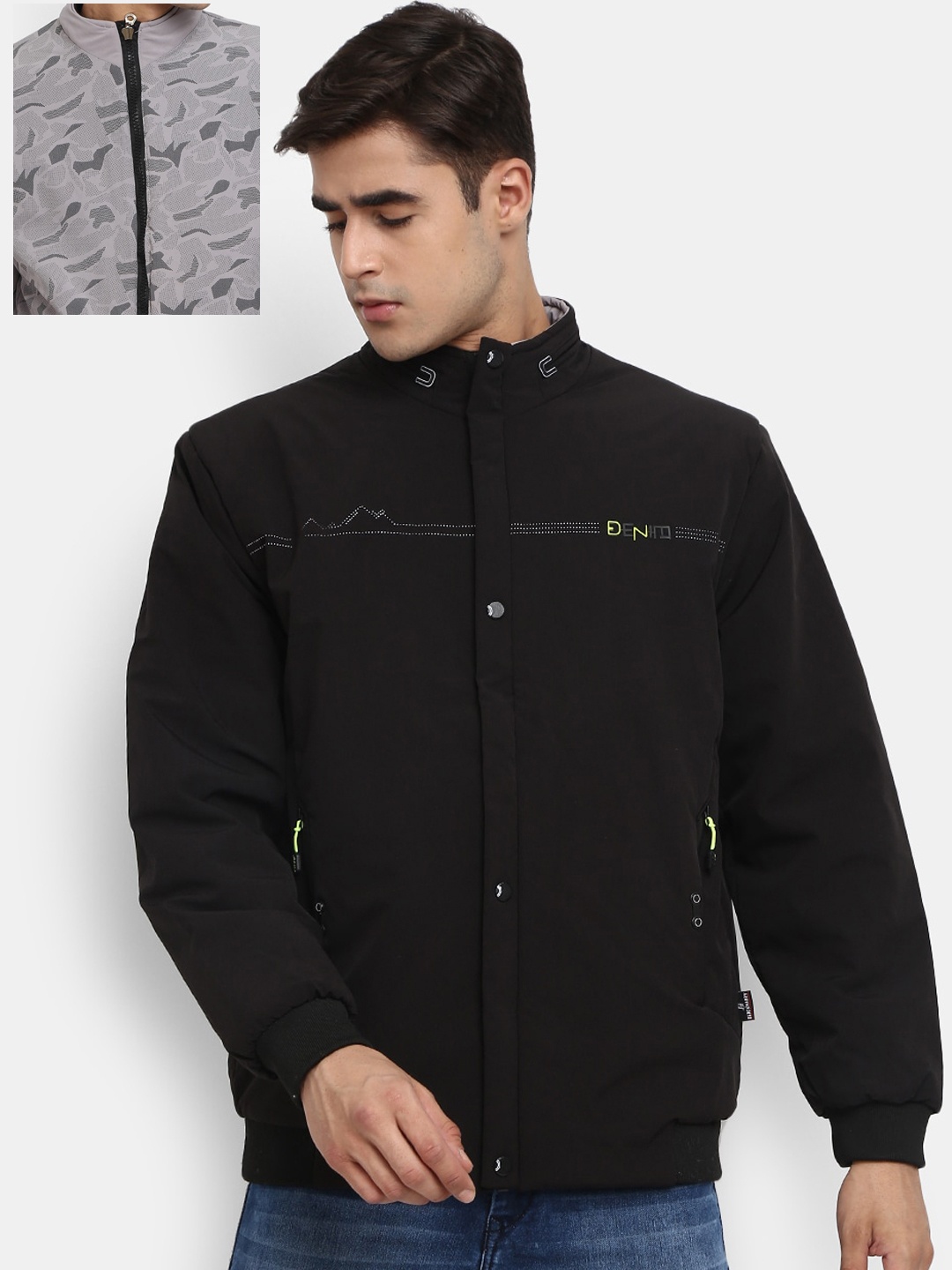 

V-Mart Men Pack of 2 Outdoor Bomber, Black