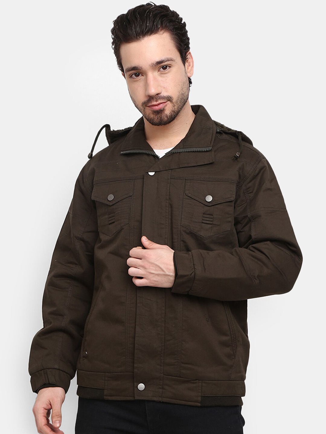 

V-Mart Men Olive Green Outdoor Parka Jacket