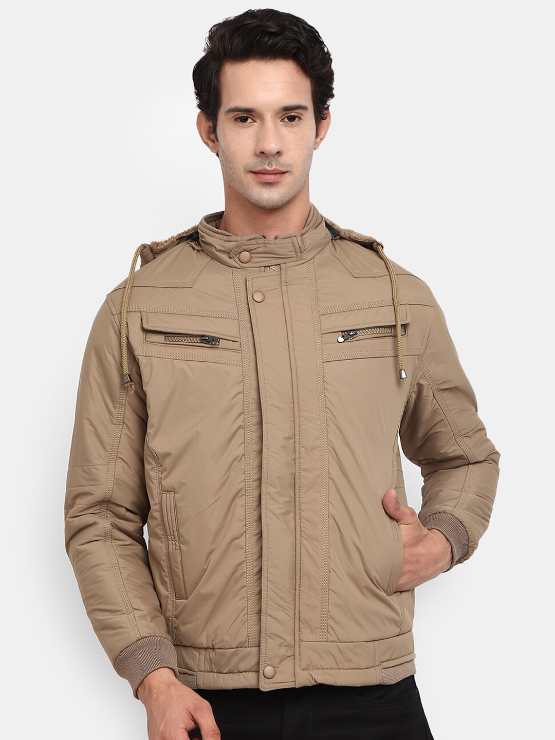 

V-Mart Men Beige Outdoor Bomber Jacket