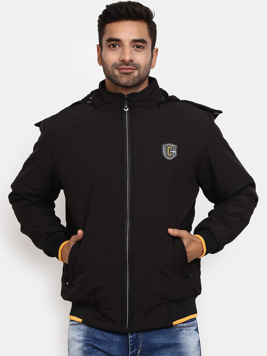 

V-Mart Men Black Outdoor Bomber Jacket