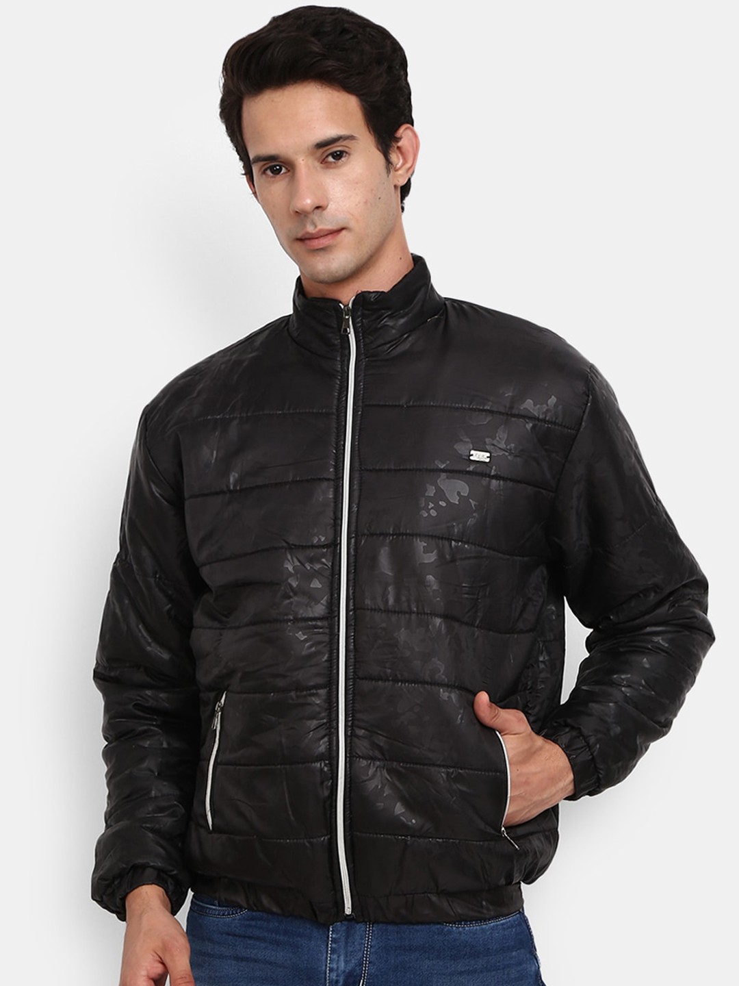 

V-Mart Men Black Camouflage Outdoor Padded Jacket