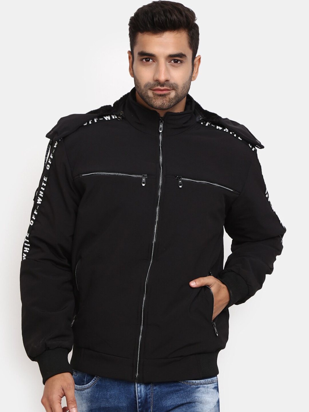 

V-Mart Men Black Outdoor Bomber Jacket