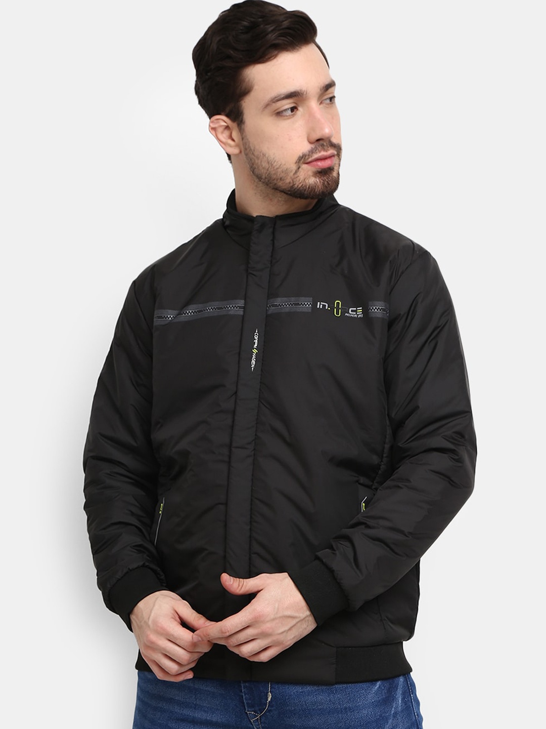 

V-Mart Men Black Solid Outdoor Bomber Jacket