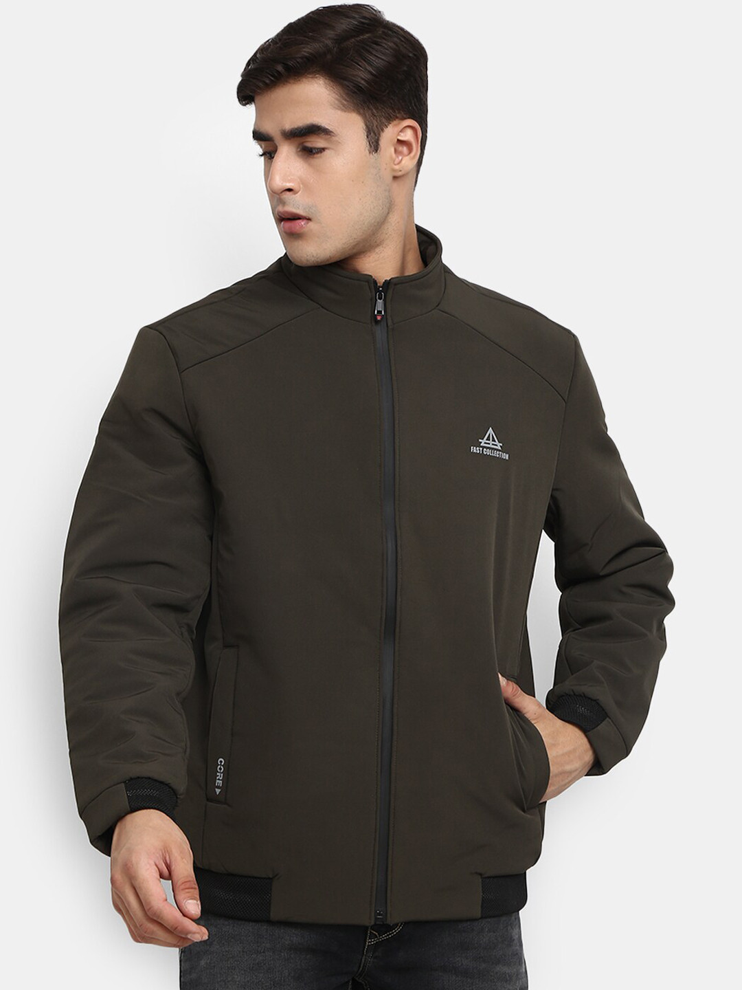 

V-Mart Men Olive Green Solid Outdoor Bomber Jacket