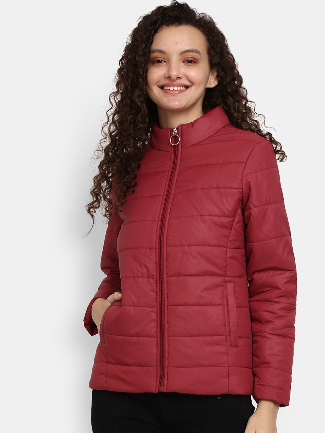 

V-Mart Women Maroon Padded Jacket