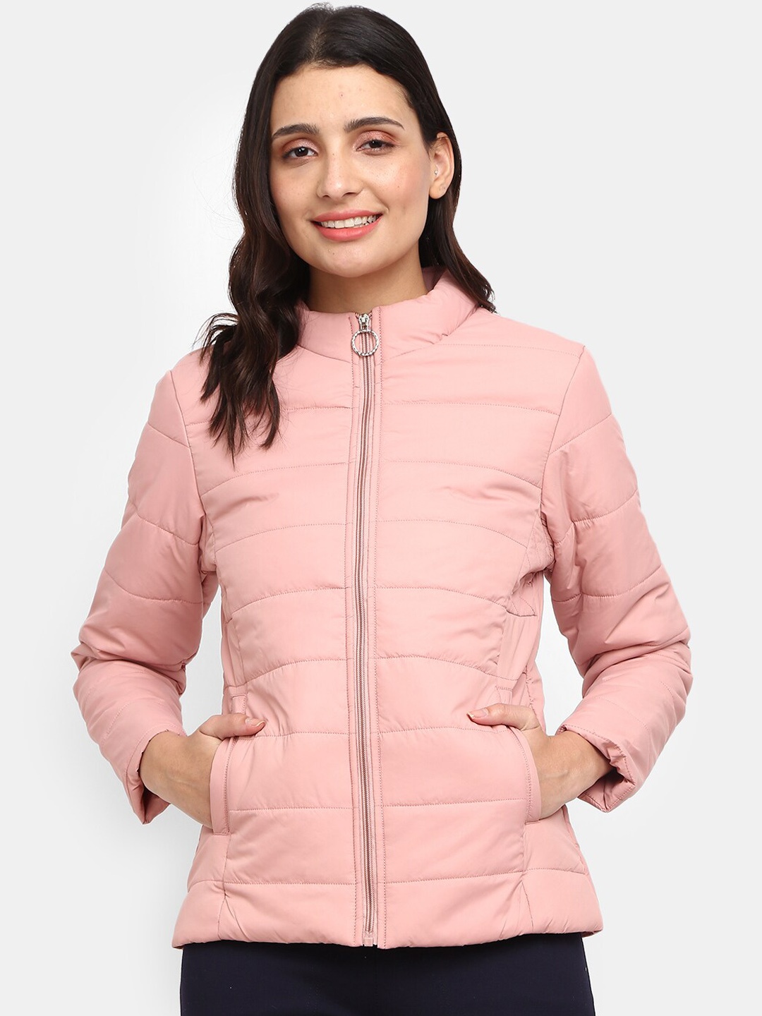 

V-Mart Women Pink Padded Jacket