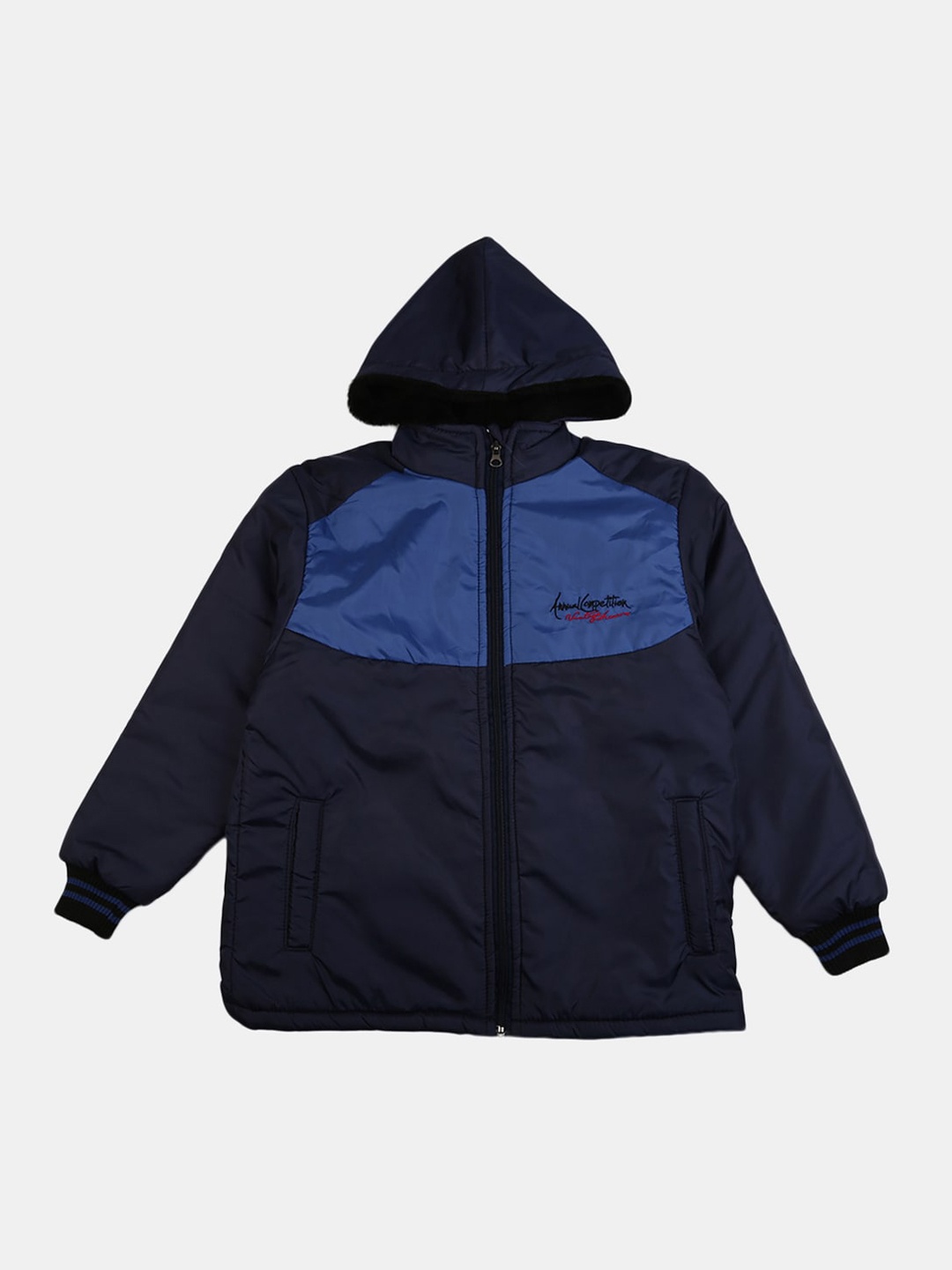 

V-Mart Boys Navy Blue Blue Colourblocked Padded Jacket