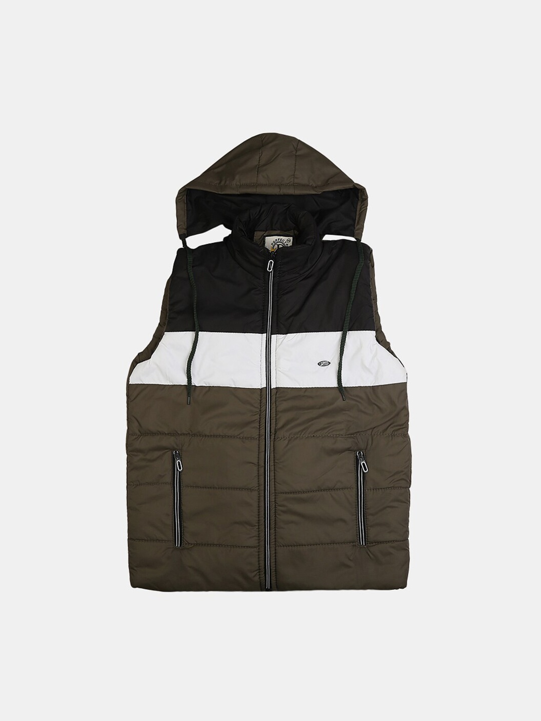 

V-Mart Boys Olive Green & Navy Blue Colourblocked Padded Jacket