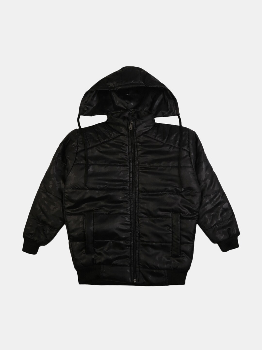 

V-Mart Boys Black Hooded Padded Jacket