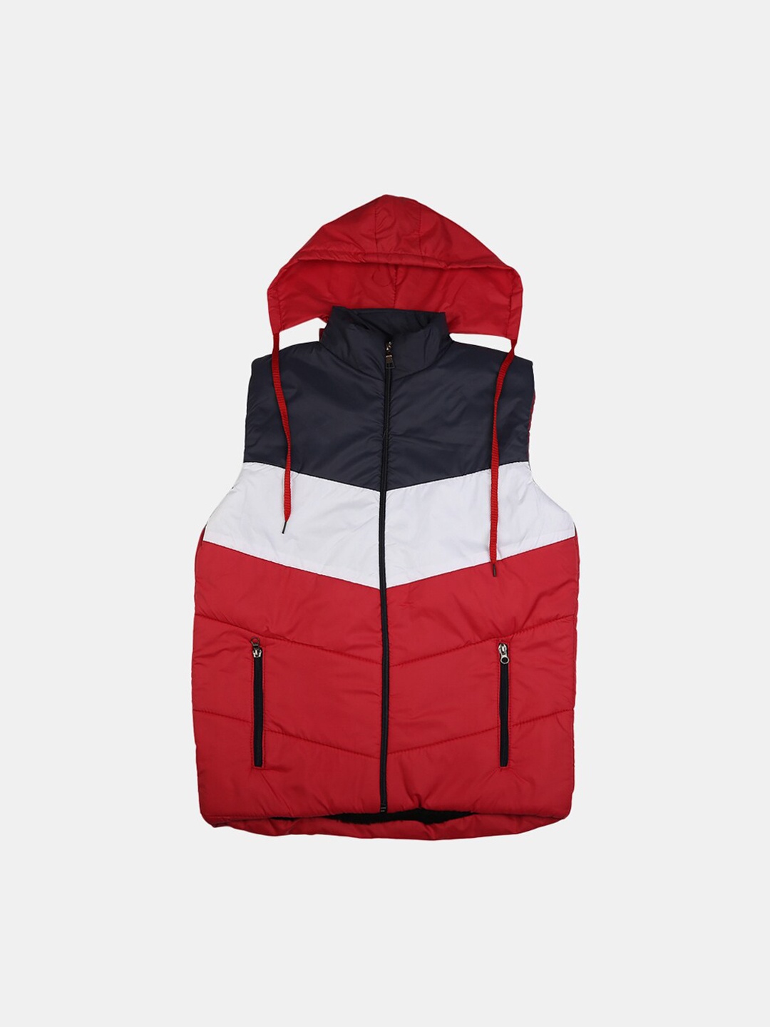 

V-Mart Boys Red Blue Colourblocked Outdoor Puffer Jacket