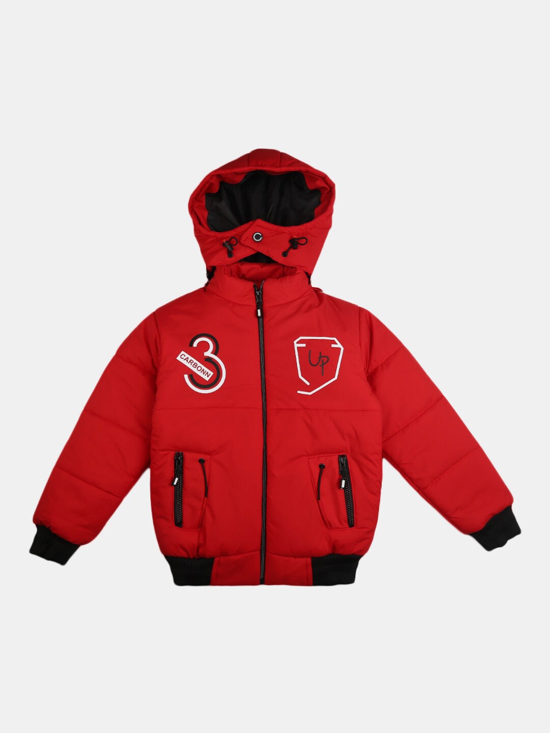 

V-Mart Boys Red Outdoor Hooded Padded Jacket