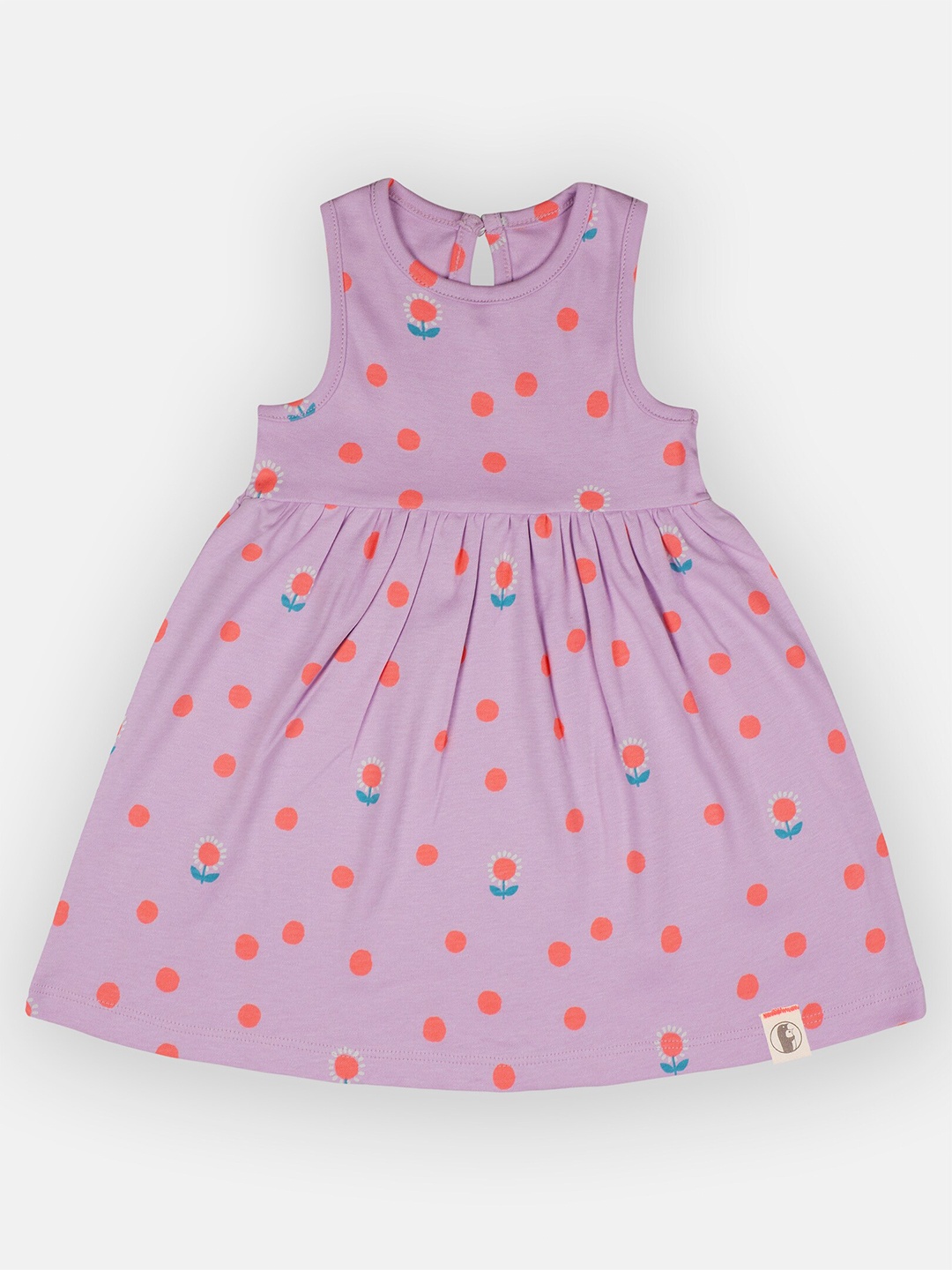 

Babysafe Purple Floral Printed Cotton Fit & Flare Dress