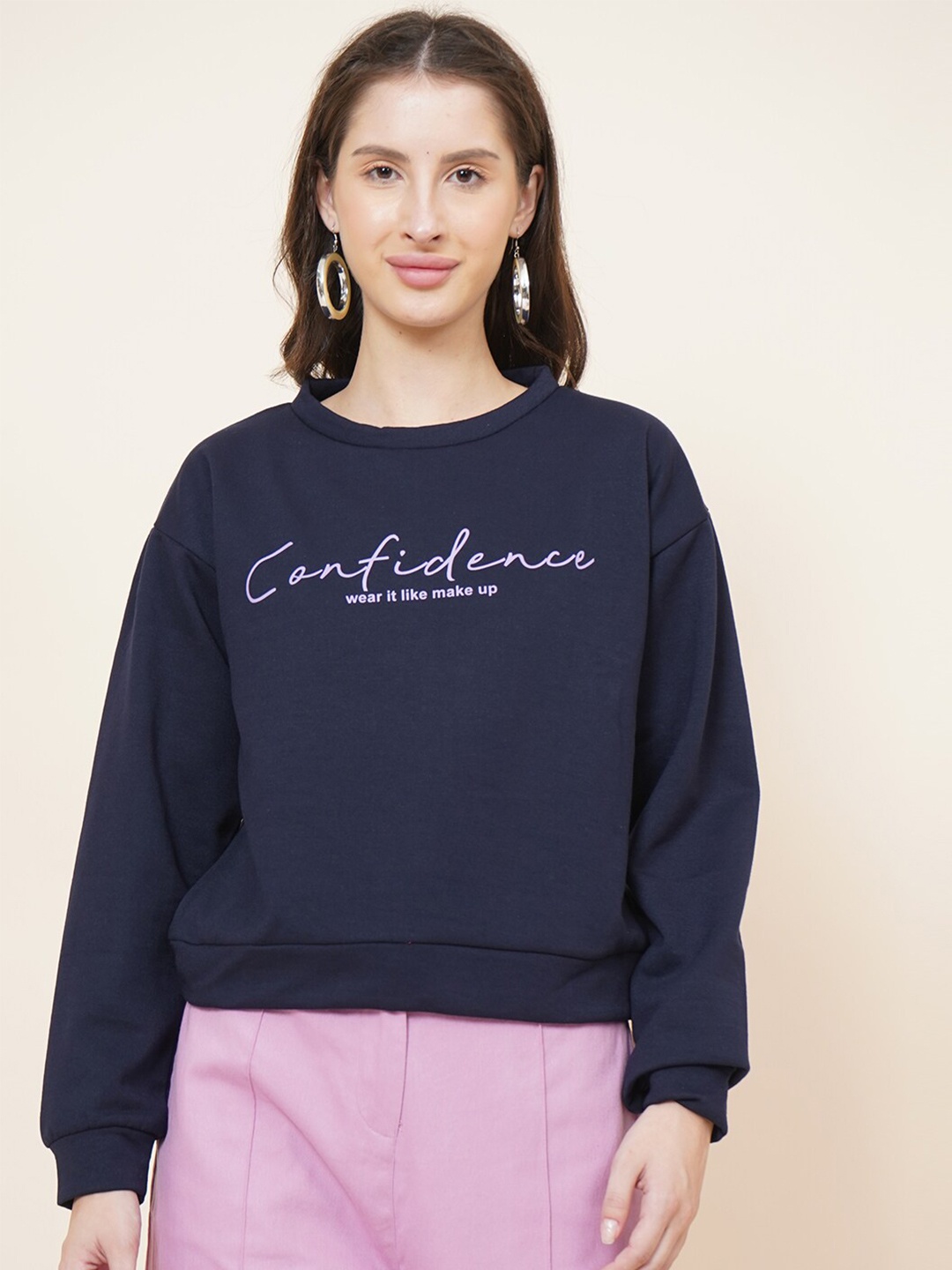 

DIVA WALK EXCLUSIVE Women Navy Blue Sweatshirt