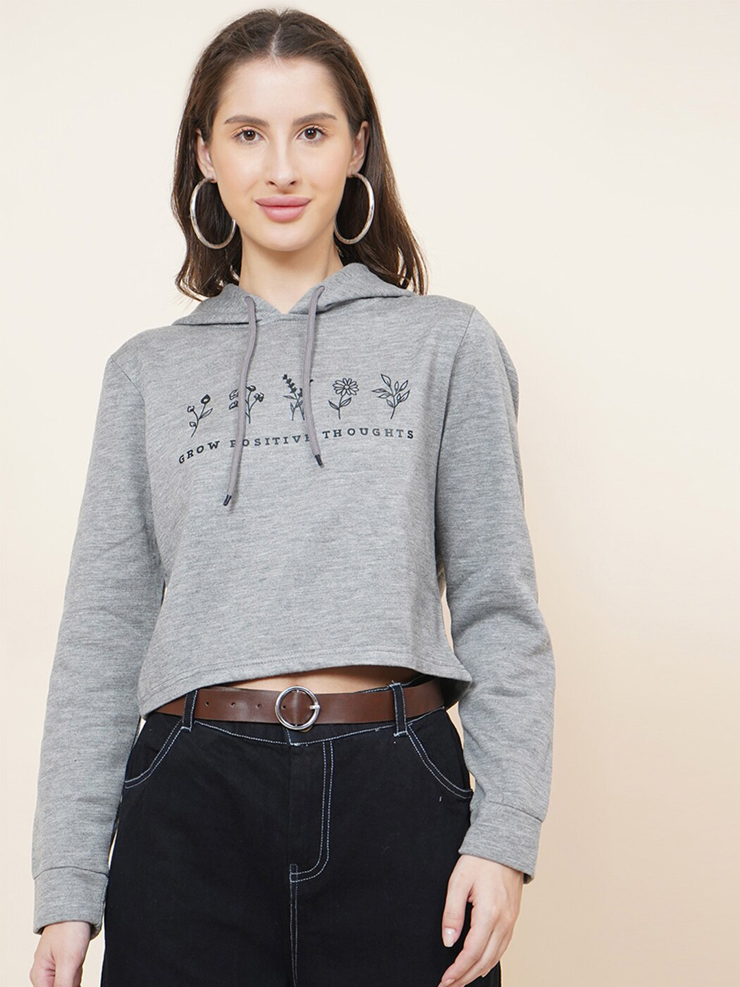 

DIVA WALK EXCLUSIVE Women Grey Printed Sweatshirt