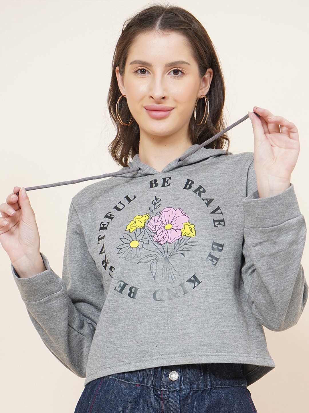 

DIVA WALK EXCLUSIVE Women Grey Printed Sweatshirt