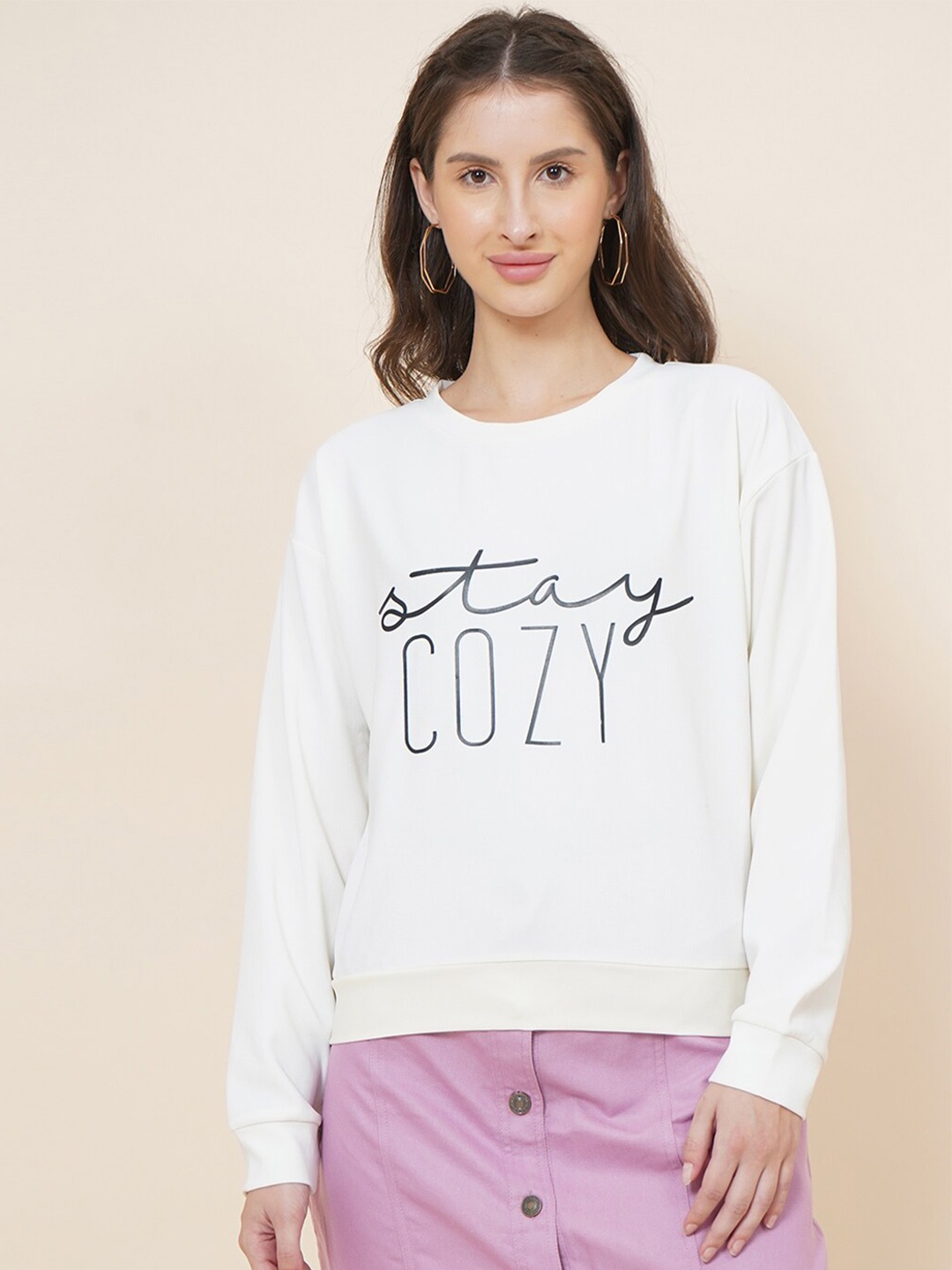 

DIVA WALK EXCLUSIVE Women White Printed Sweatshirt