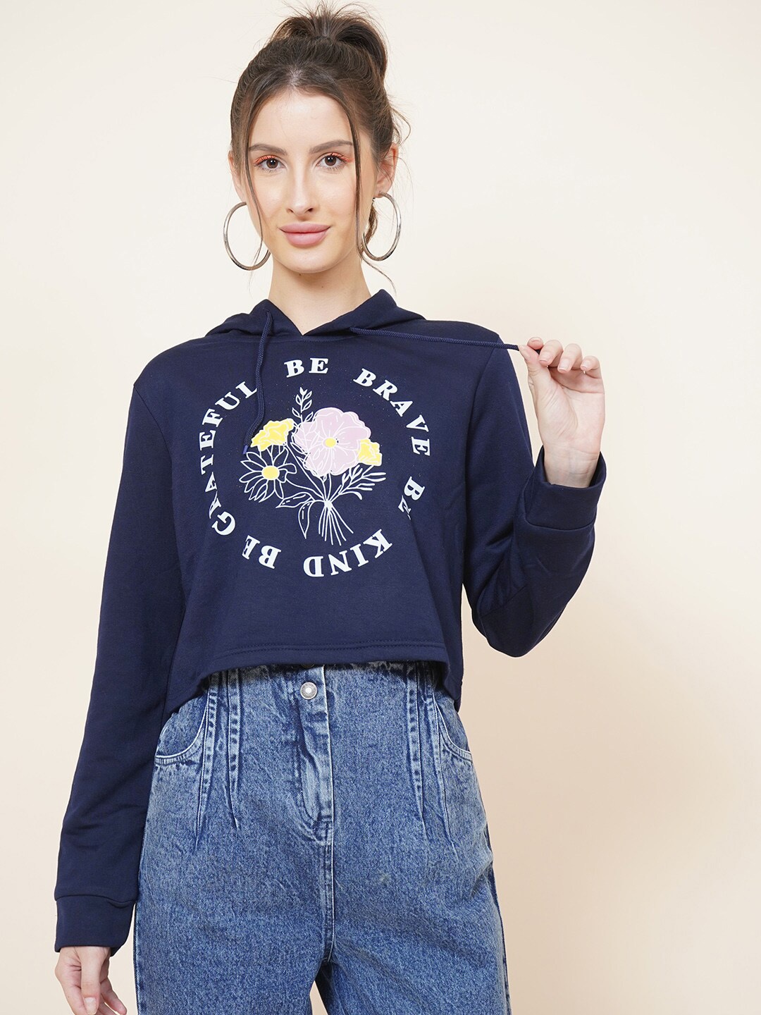 

DIVA WALK EXCLUSIVE Women Navy Blue Printed Sweatshirt