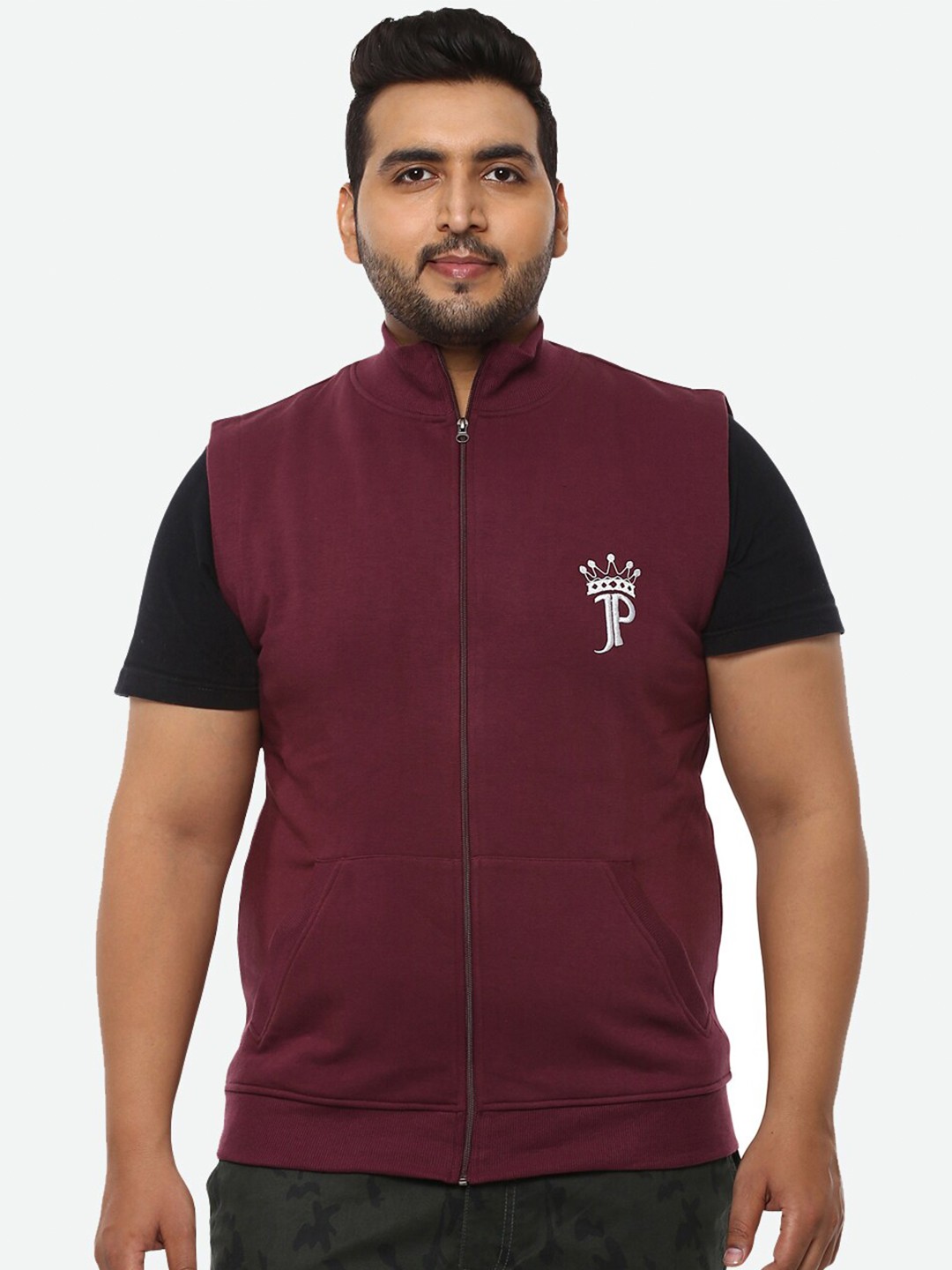 

John Pride Men Plus Size Solid Sweatshirt, Maroon