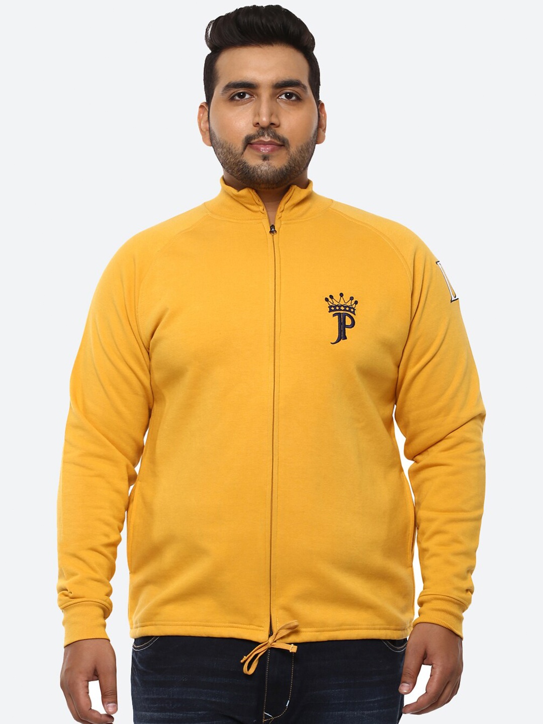 

John Pride Plus Size Men Yellow Sweatshirt