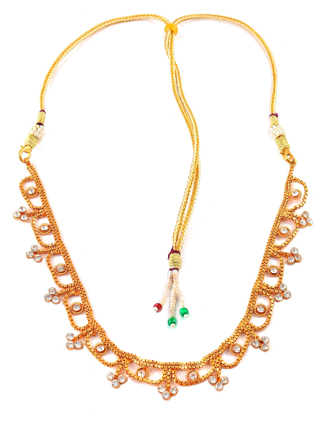 

Jewar Mandi Gold-Toned & White Brass Gold-Plated Necklace